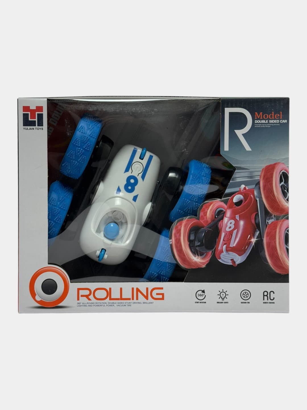 Радиоуправляемый автомобиль-перевертыш Rolling, двусторонний, светящиеся колеса, для детей от 6 лет — фото 2