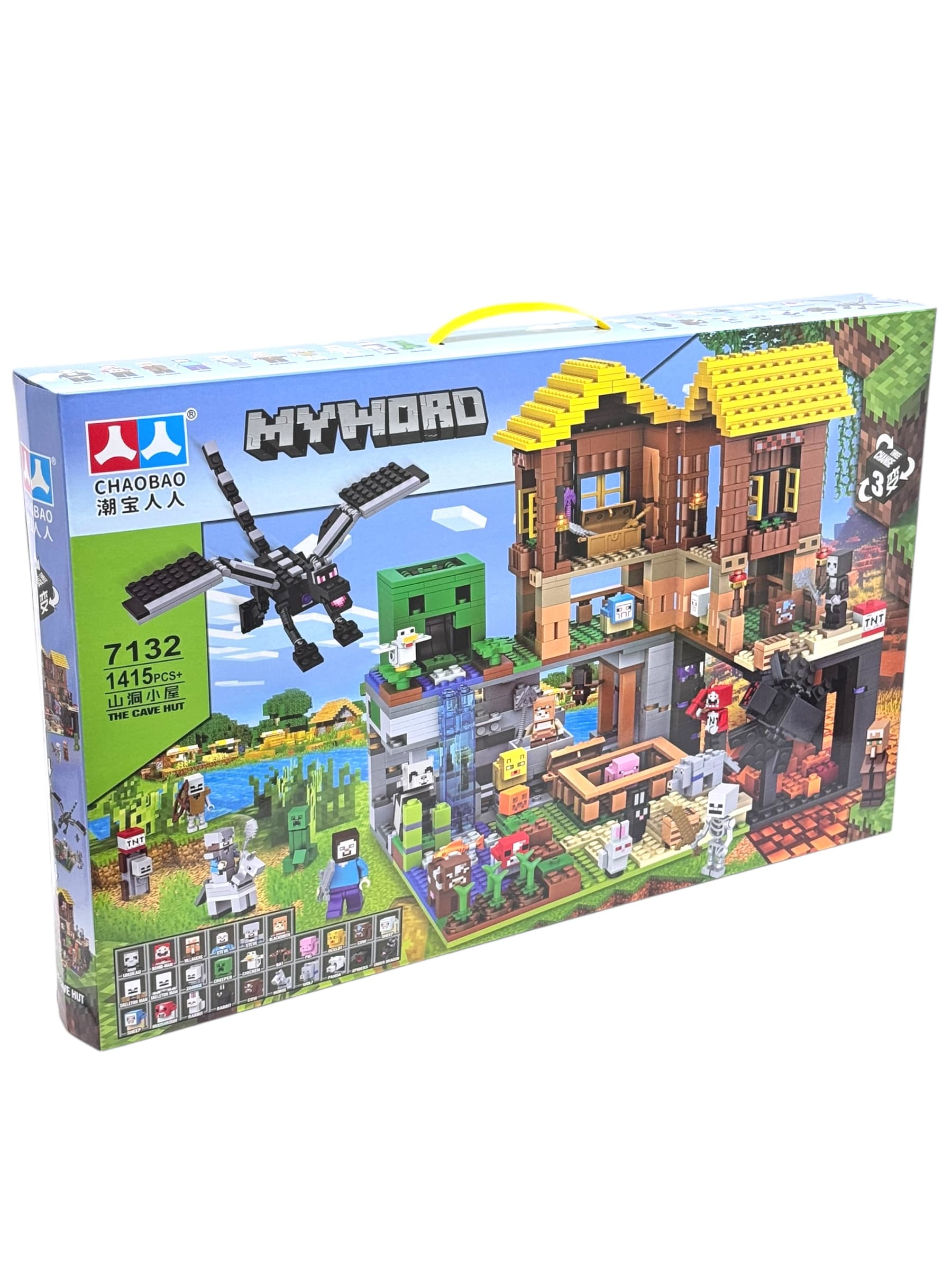 Конструктор Minecraft Пещера, 1415 деталей, ABS пластик, фигурки персонажей, для детей 6+