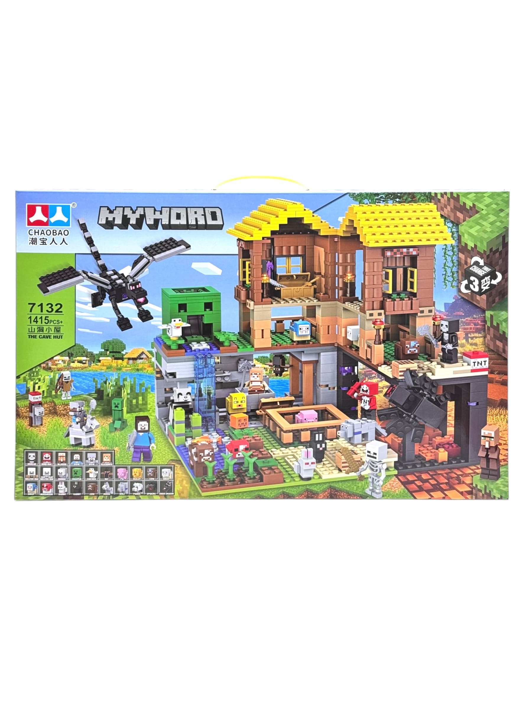 Конструктор Minecraft Пещера, 1415 деталей, ABS пластик, фигурки персонажей, для детей 6+ — фото 2