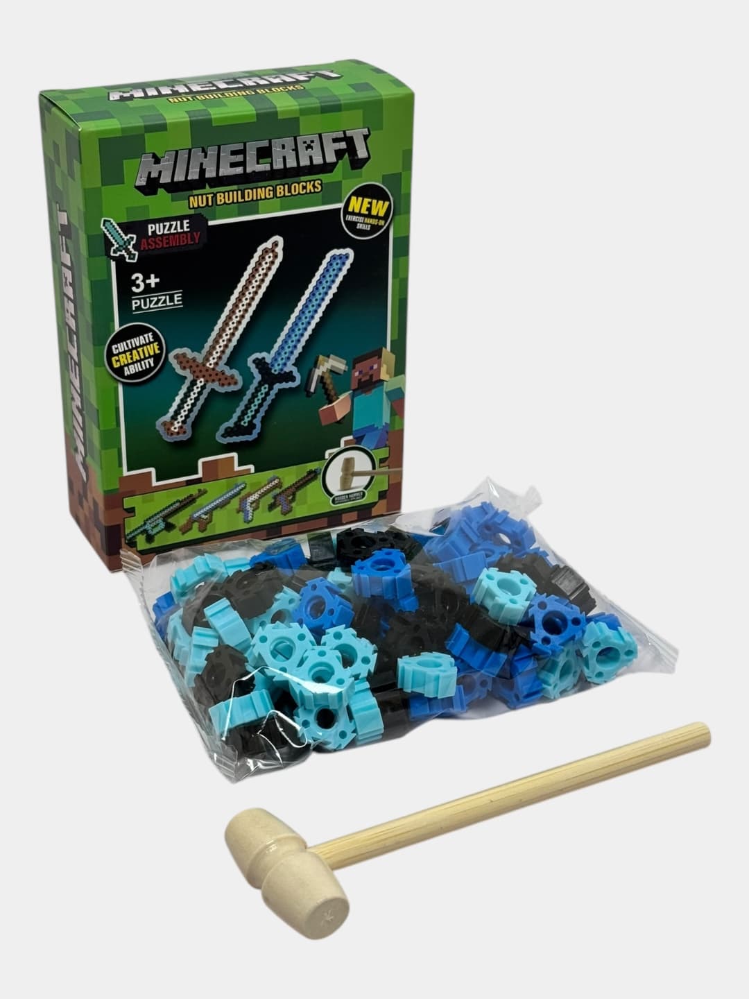Конструктор Minecraft Меч, Развивающий пластиковый набор, Для детей от 3 лет, С молоточком — фото 2