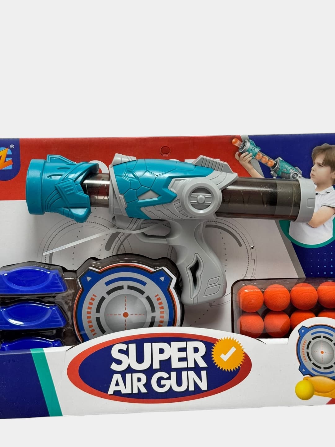 Воздушный бластер Super Air Gun синий детский развивающий 6+ — фото 5