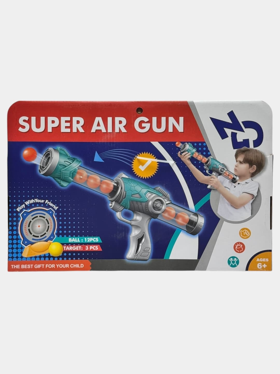 Воздушный бластер Super Air Gun синий детский развивающий 6+ — фото 6