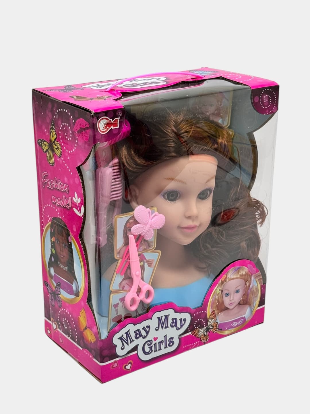Голова куклы Barbie с каштановыми волосами для творческих игр 3+