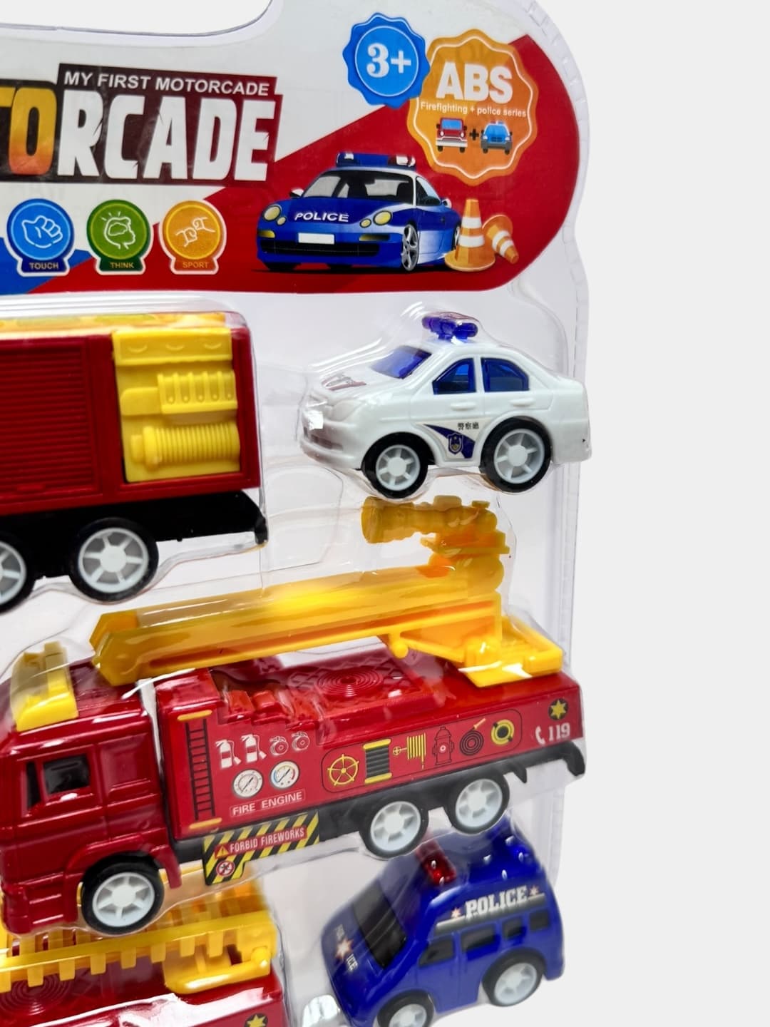 Пластиковые инерционные машинки, набор 6 шт., развивающие, для детей. — фото 4
