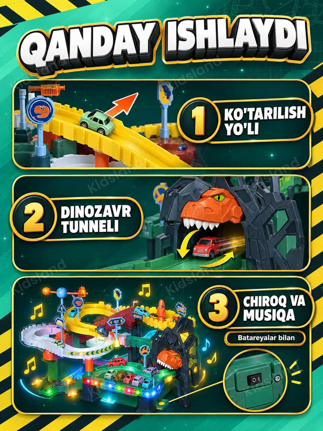 Интерактивный автотрек Dinosaur Space Orbit, Парковка с лифтом и машинками, Для мальчиков от 3 лет — фото 4