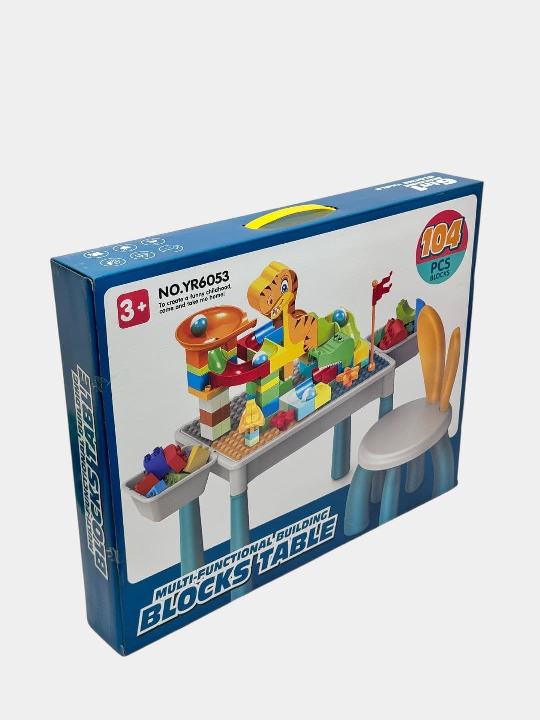 Развивающий детский конструктор-стол со стульчиком и лабиринтом Marble Run, 104 детали