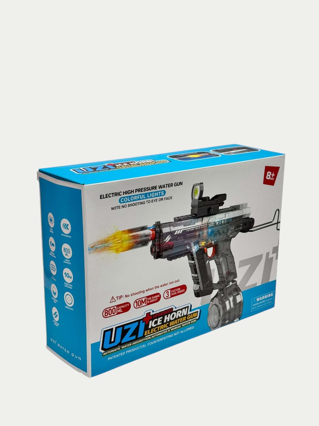 Водяной автомат UZI электрический с подсветкой 800 мл 10 метров