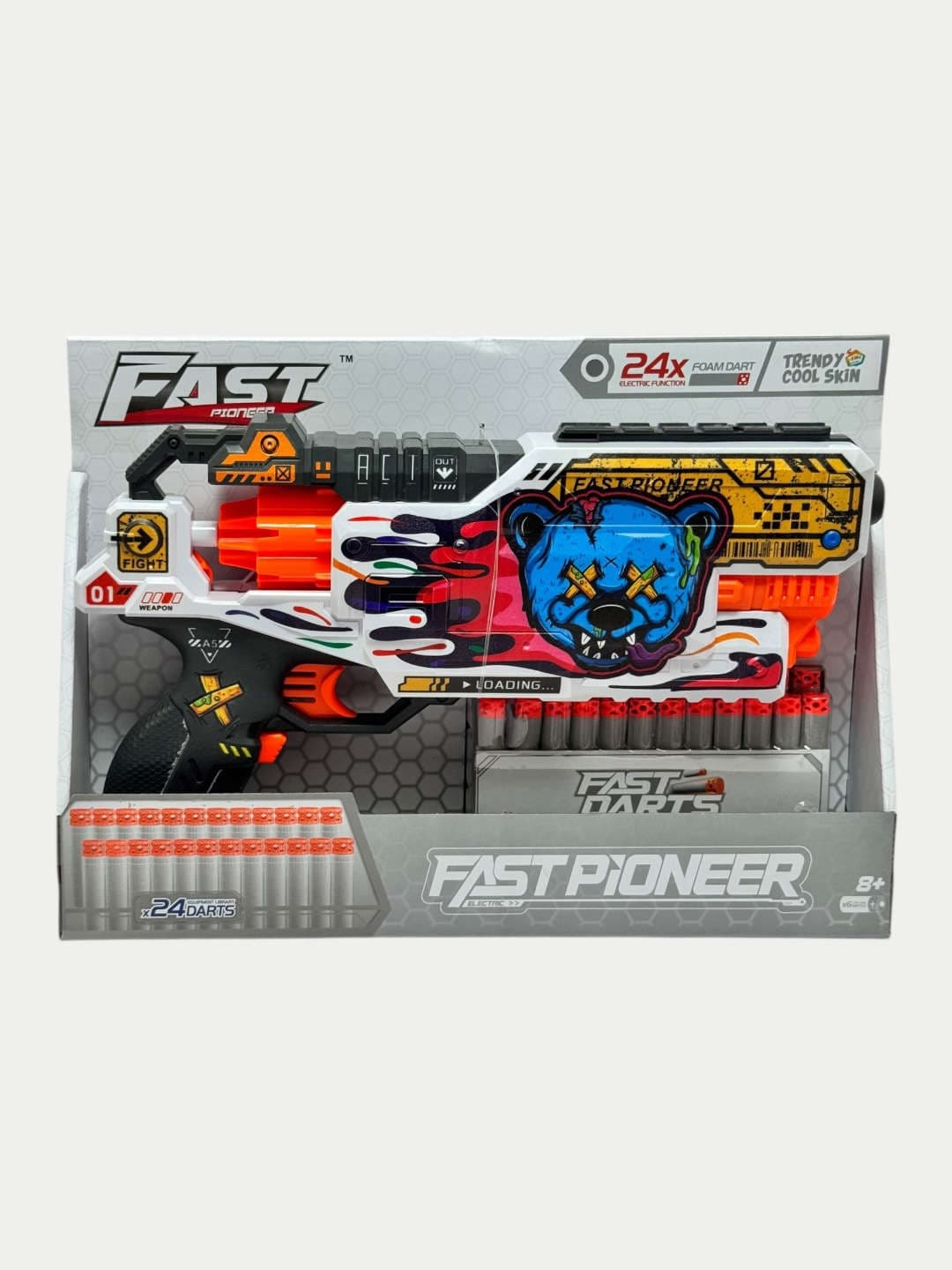 Детский бластер FAST BH107, 24 поролоновых дротика, яркий граффити-дизайн, от 8 лет — фото 2
