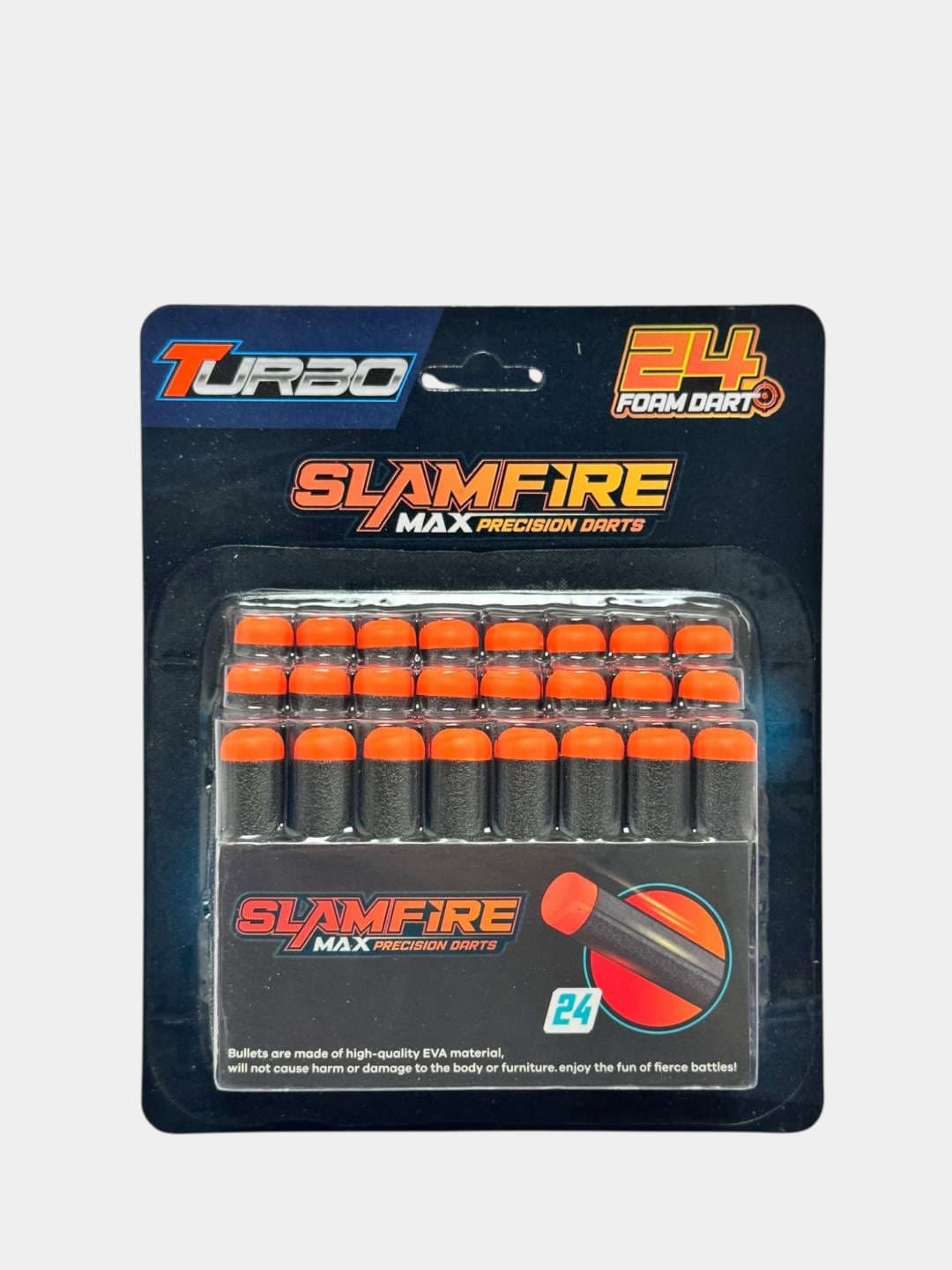 Пенные дротики SLAMFIRE MAX PRECISION TURBO, 24 шт, EVA материал, Для детей от 3 лет, Безопасные