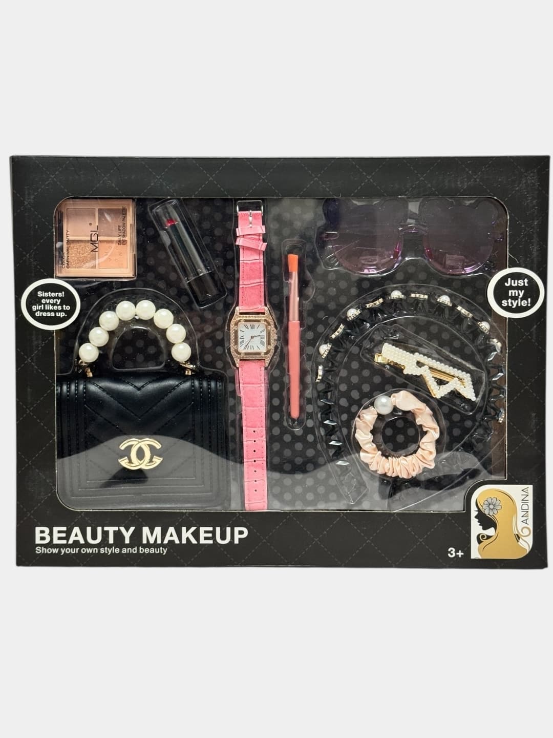 Набор аксессуаров для девочки Beauty Makeup с сумочкой, часами и очками — фото 2