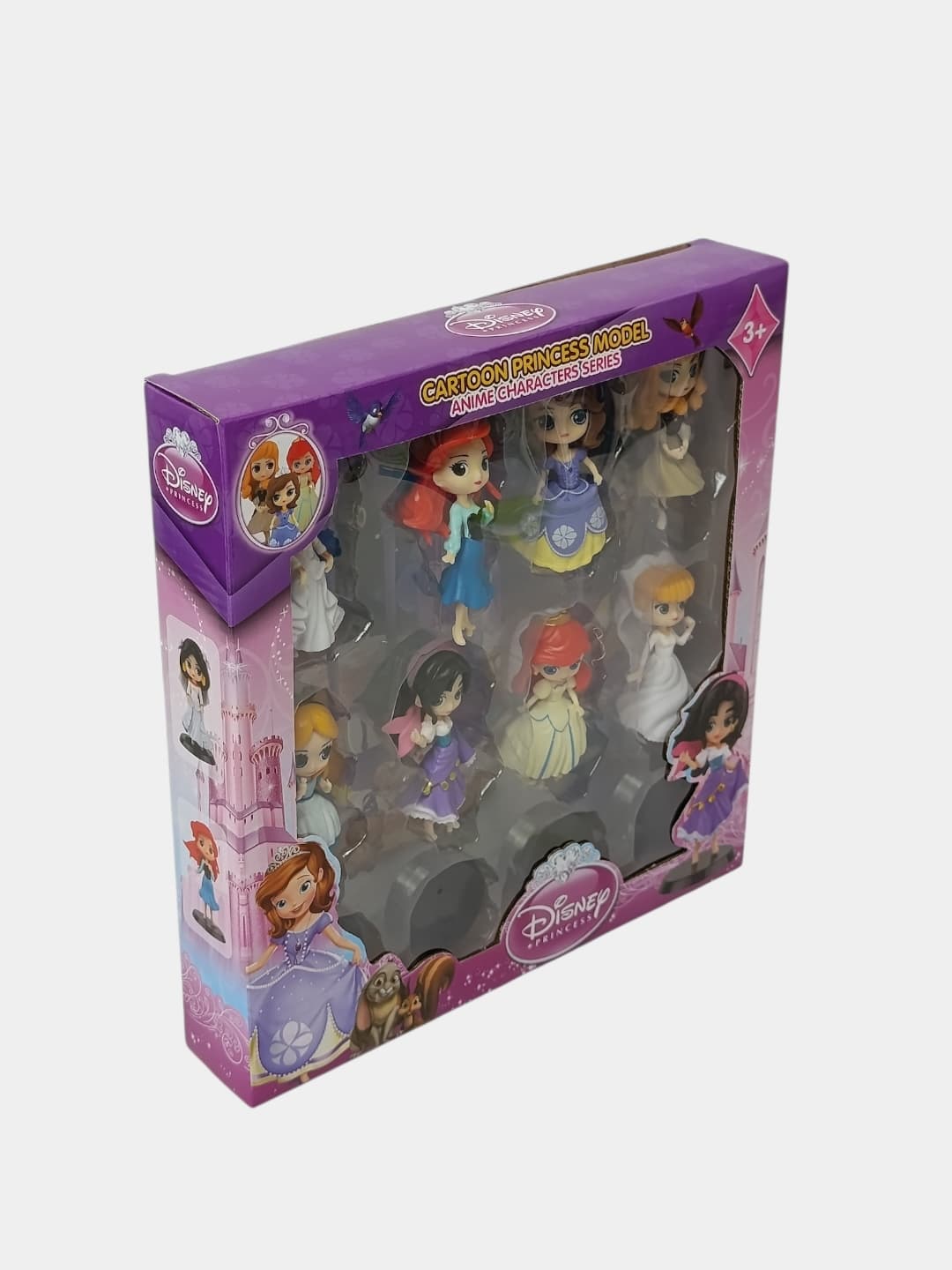 Игровой набор фигурок Принцессы Диснея, 8 штук, коллекционные чиби героини для девочек