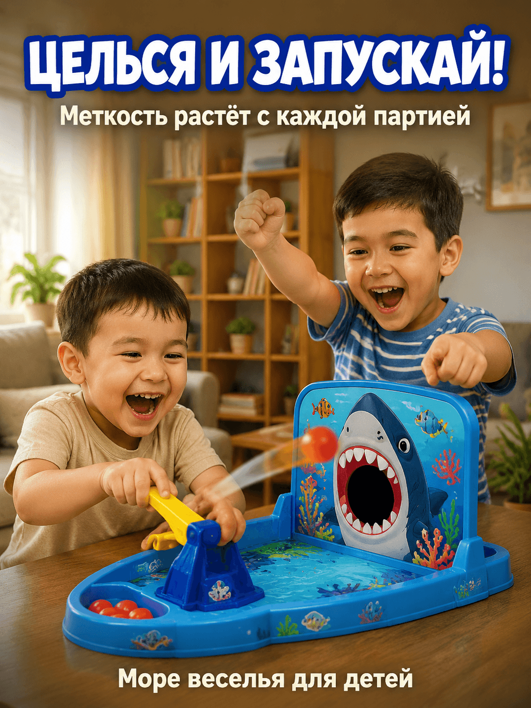 Настольная игра Катапульта мяч, Подводный мир, Для детей от 5 лет, Координация и реакция — фото 3