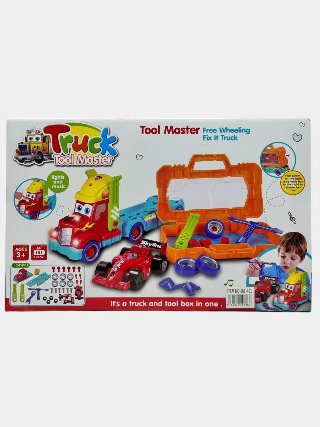 Трейлер Маквин конструктор Truck Tool Master со светом и звуком в кейсе — фото 5