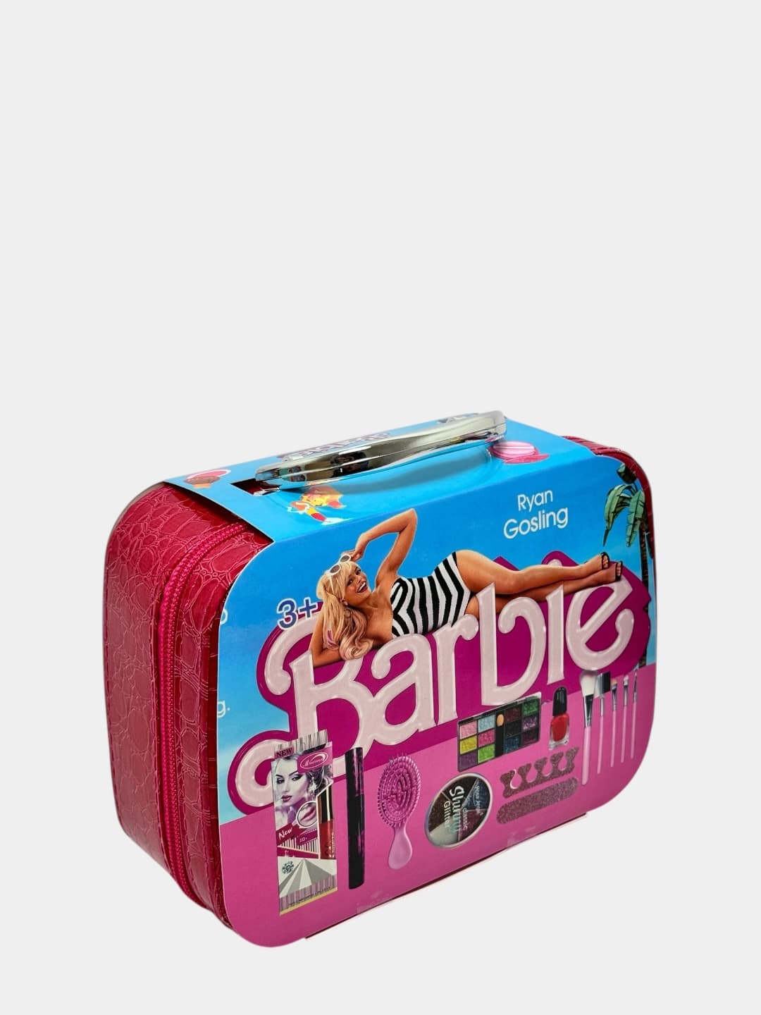 Набор детской косметики Barbie в кейсе, палетка теней, лак для ногтей и блеск для губ — фото 3