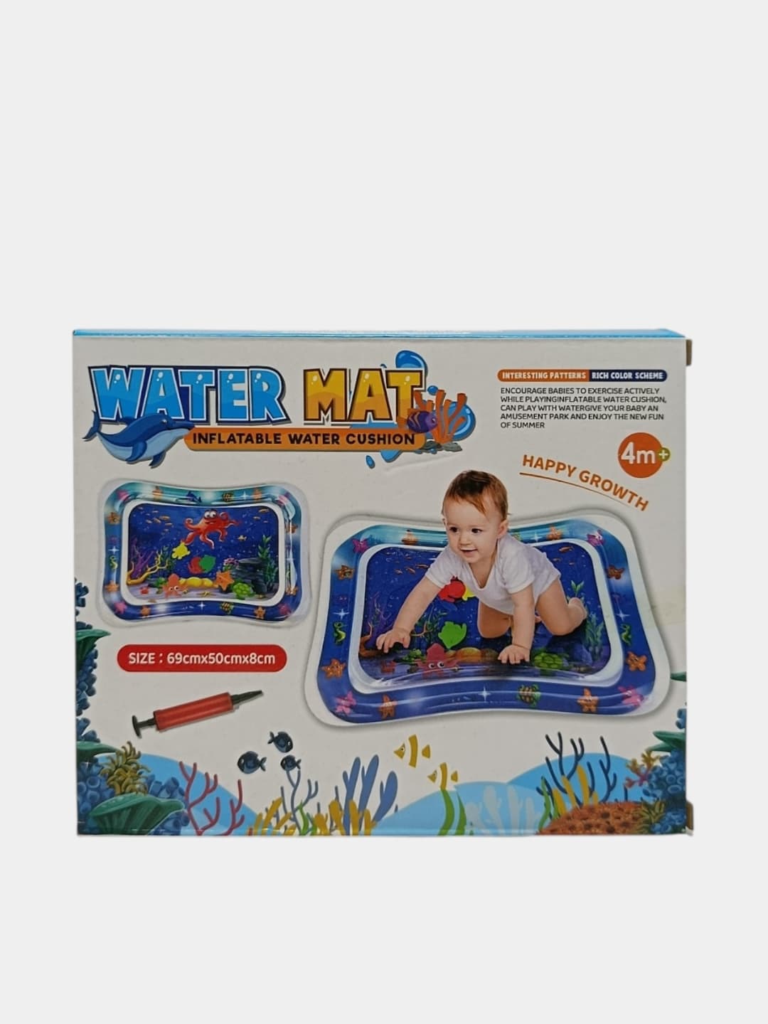 Надувной водный коврик Water Mat, Для младенцев 4+ мес, Развитие моторики — фото 3
