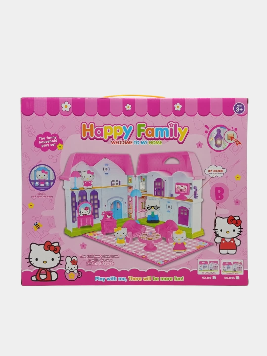Игровой набор Домик Hello Kitty двухэтажный складной с фигурками и мебелью для девочек — фото 3