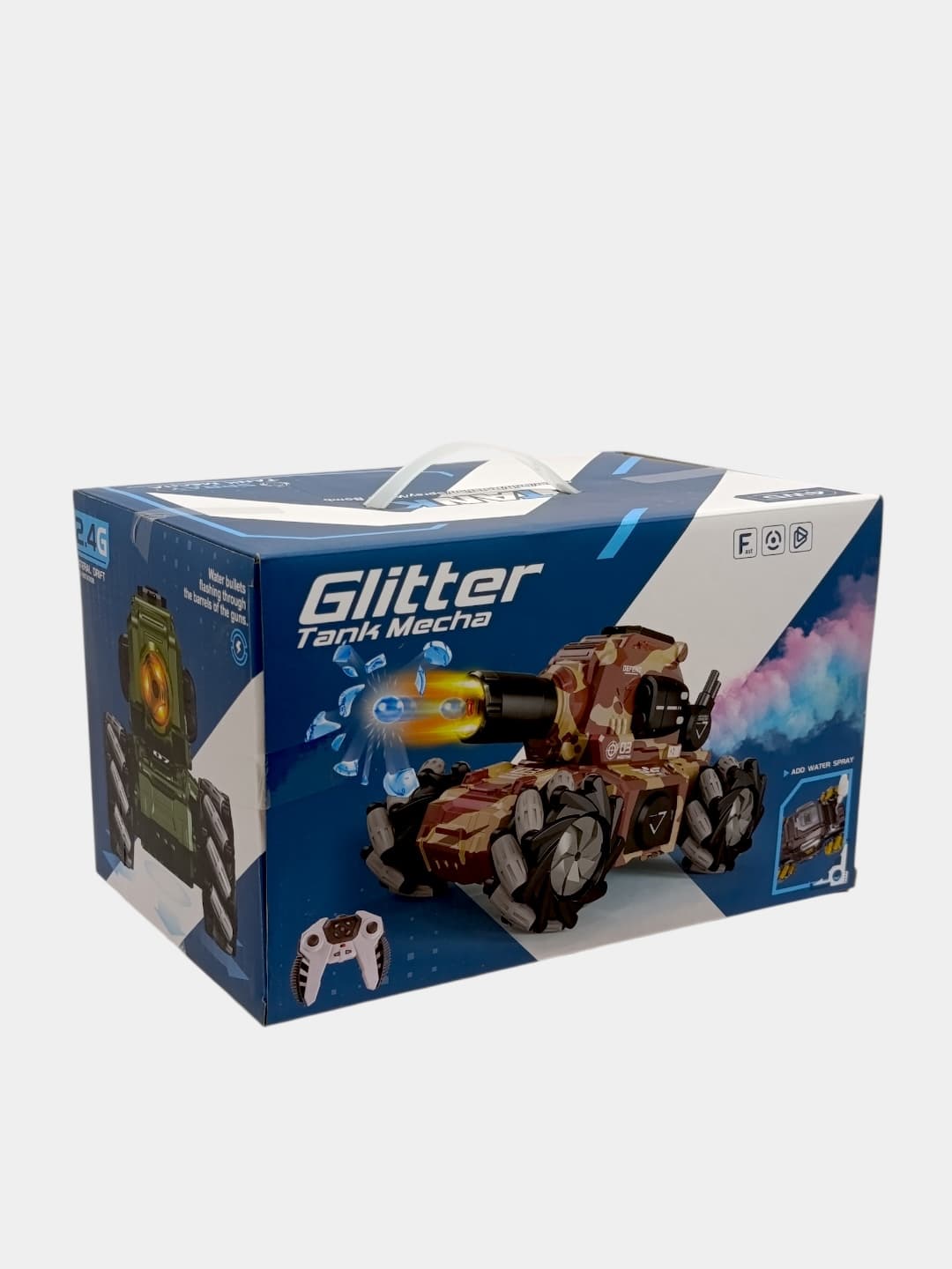 Радиоуправляемый Glitter Tank Mecha, водяные пули и подсветка, для мальчиков от 6 лет — фото 4
