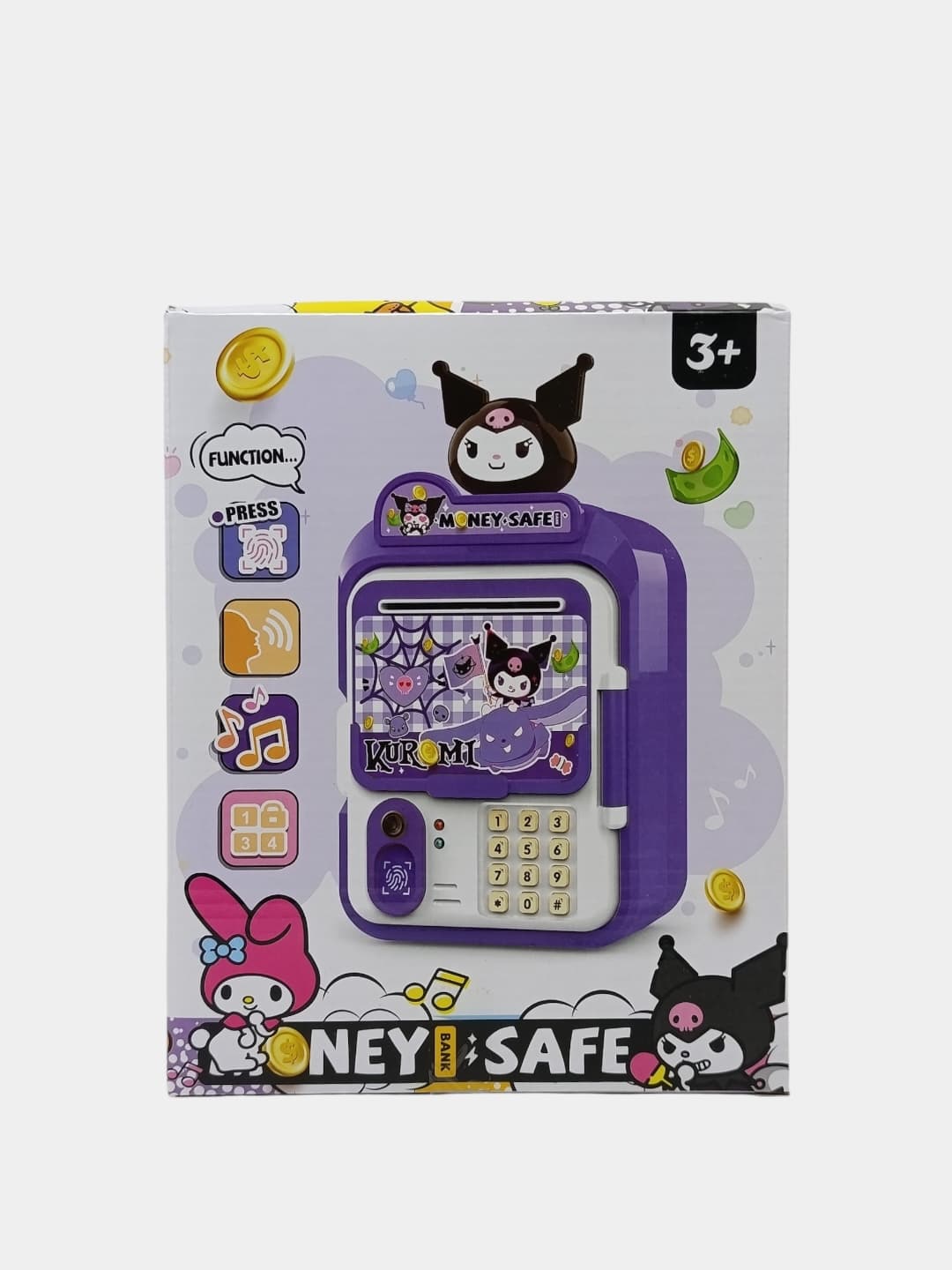 Интерактивный сейф Kurumi Sanrio, Сенсорный кодовый замок, Для детей 3+ лет, Свет и звук — фото 2