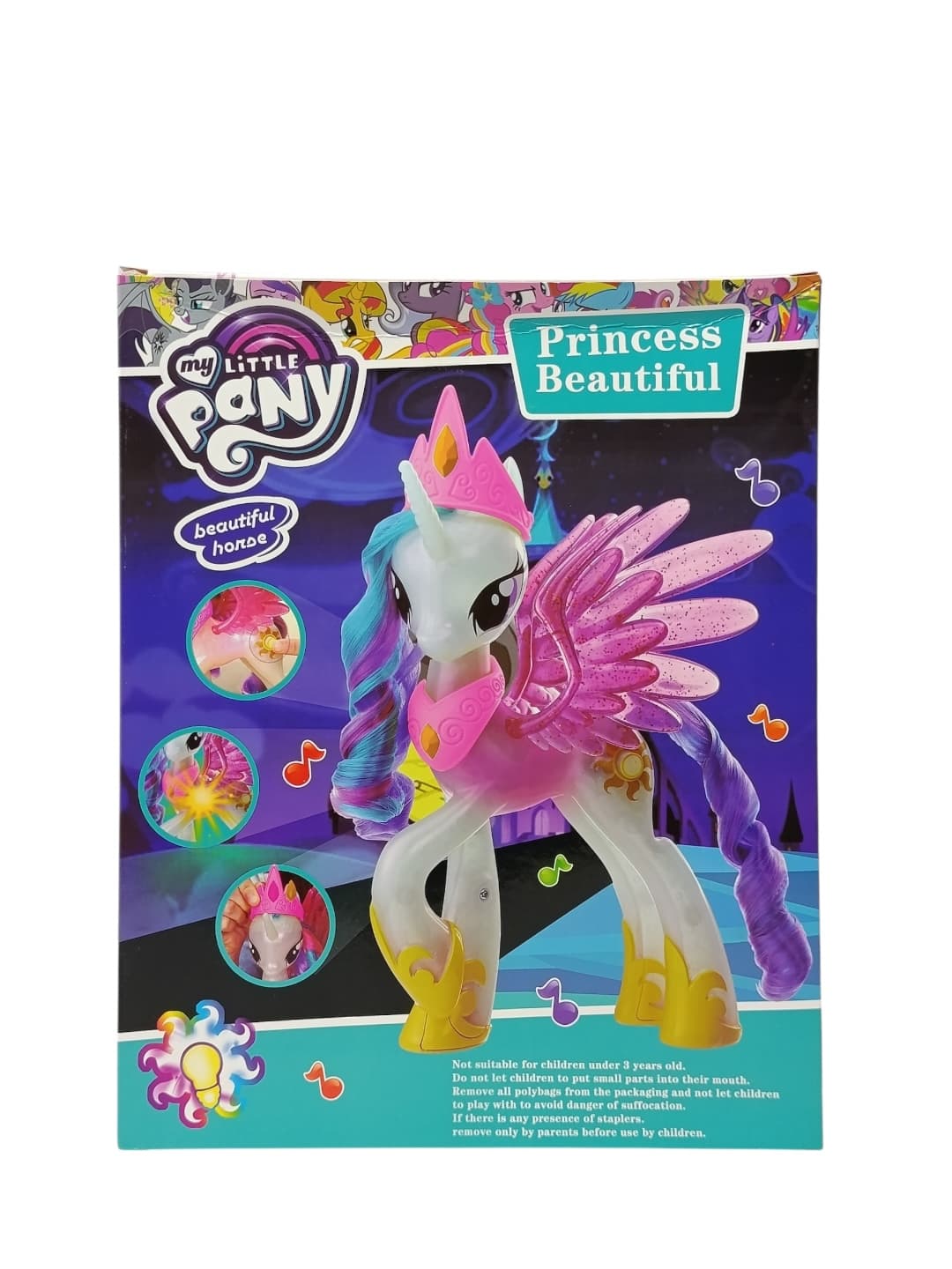Фигурка Пони Princess Beautiful музыкальная со светом и расческой для девочек — фото 3