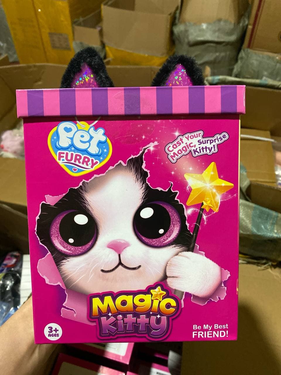 Мягкая интерактивная игрушка-сюрприз Magic Kitty, Развивающий плюшевый котенок, Для детей от 3 лет, Подарочный набор