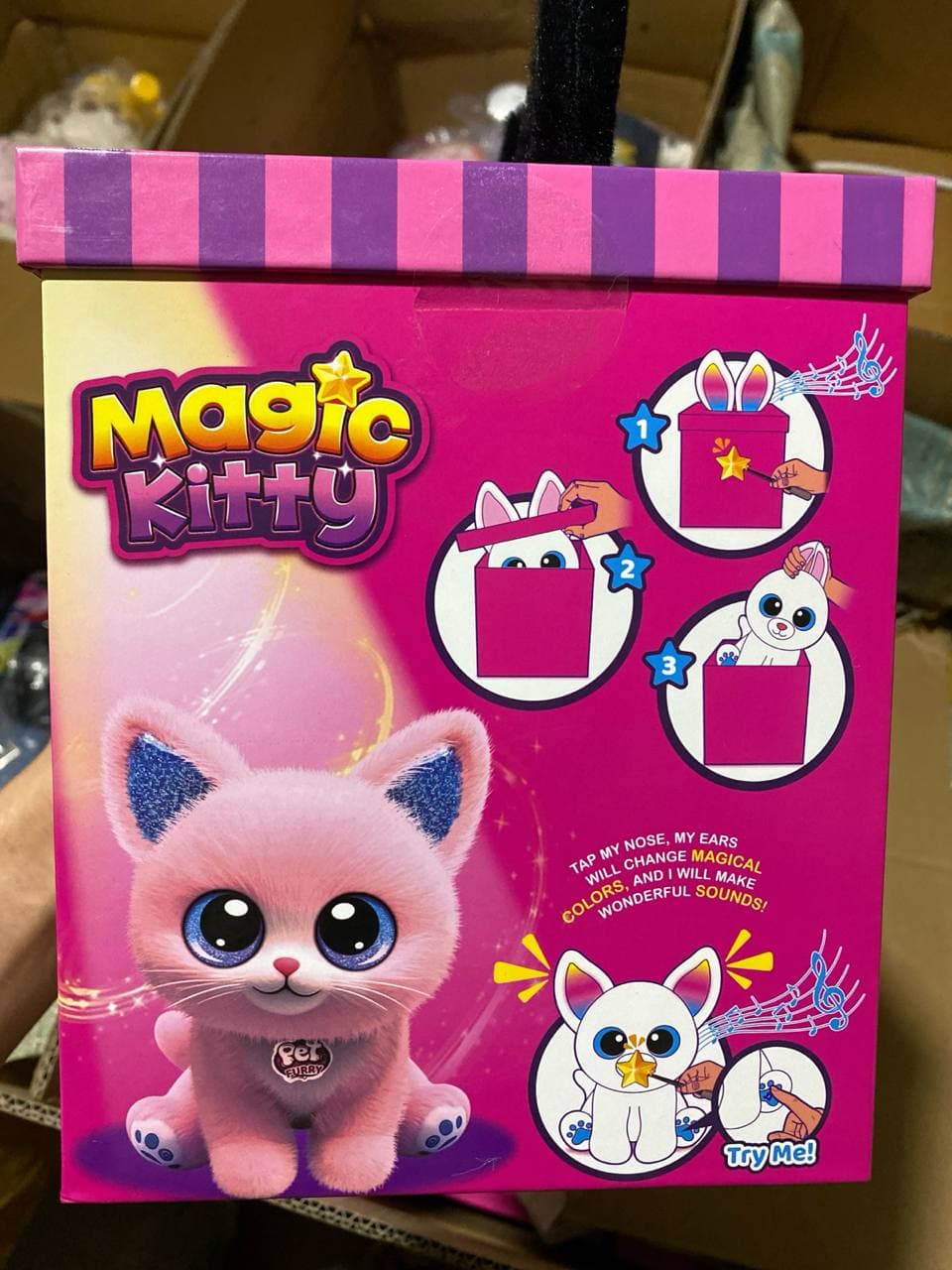 Мягкая интерактивная игрушка-сюрприз Magic Kitty, Развивающий плюшевый котенок, Для детей от 3 лет, Подарочный набор — фото 4
