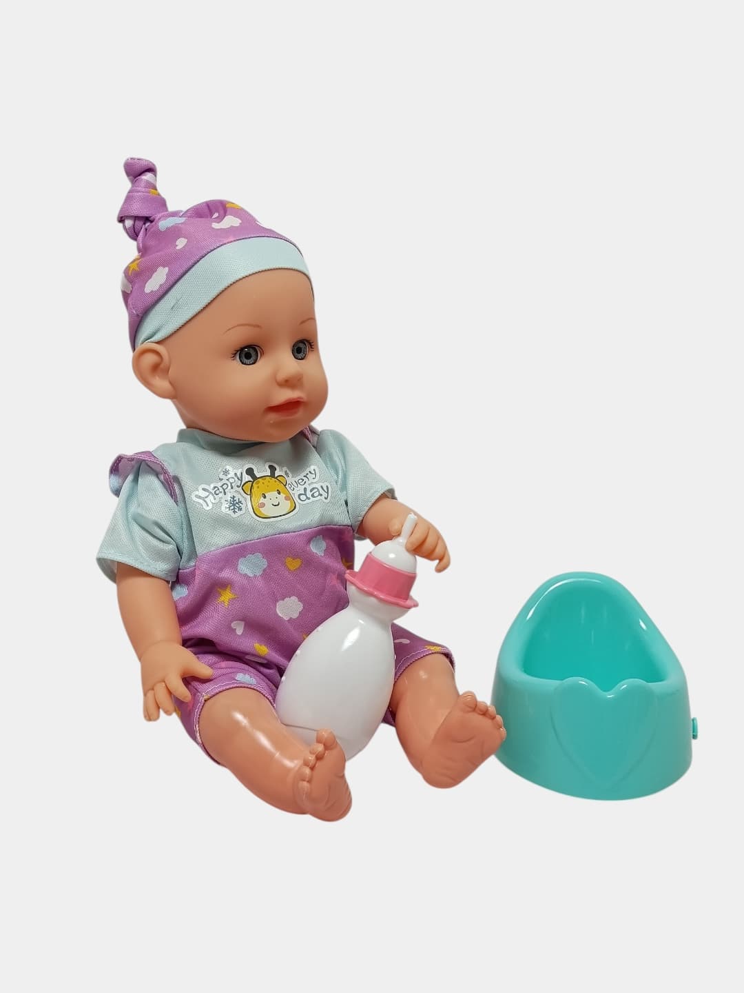 Кукла пупс с горшком и бутылочкой в одежде, игровой набор для девочек — фото 3