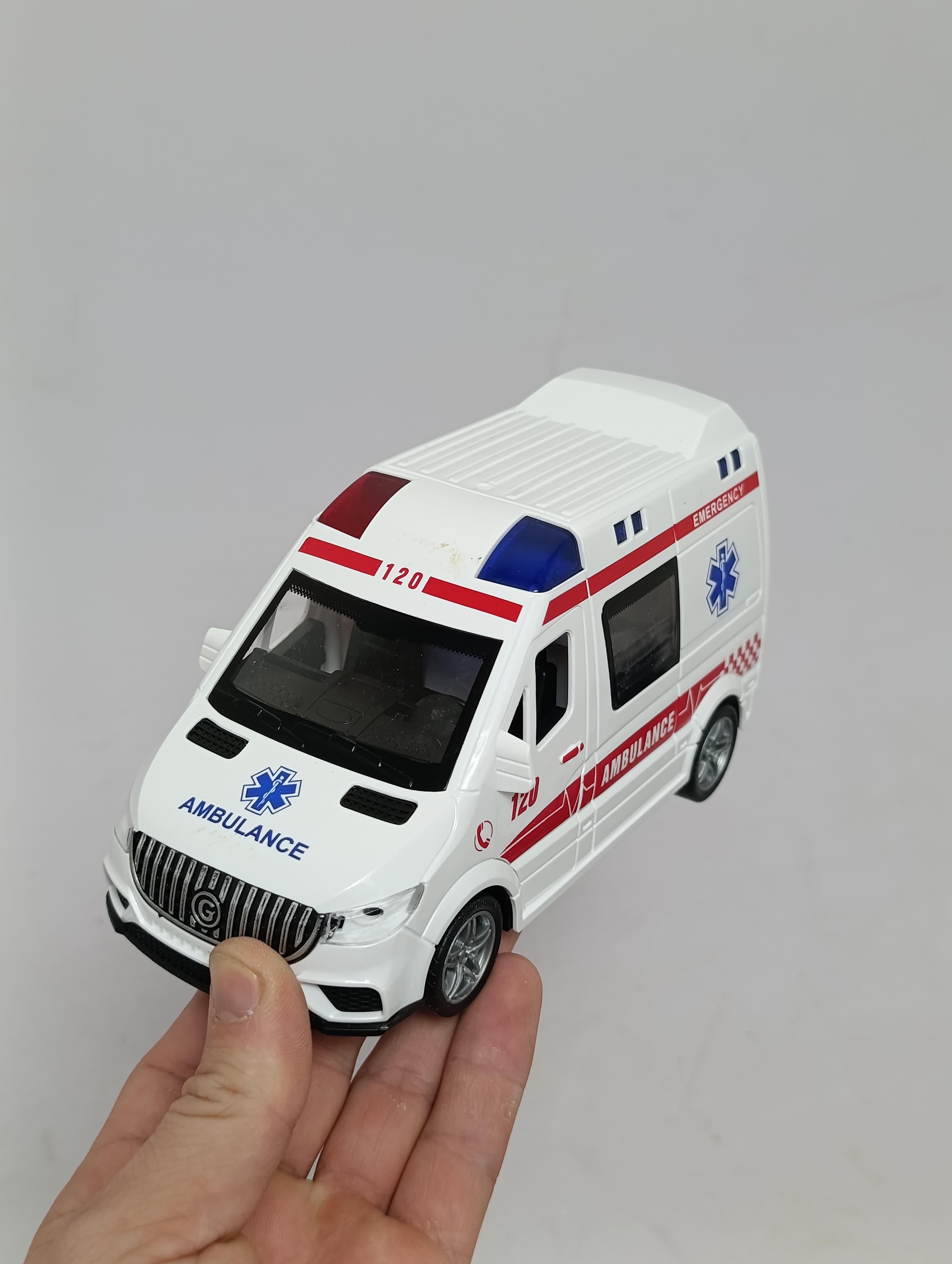 Игрушечная машина полицейский фургон, белый пластиковый патрульный автомобиль для мальчиков — фото 4