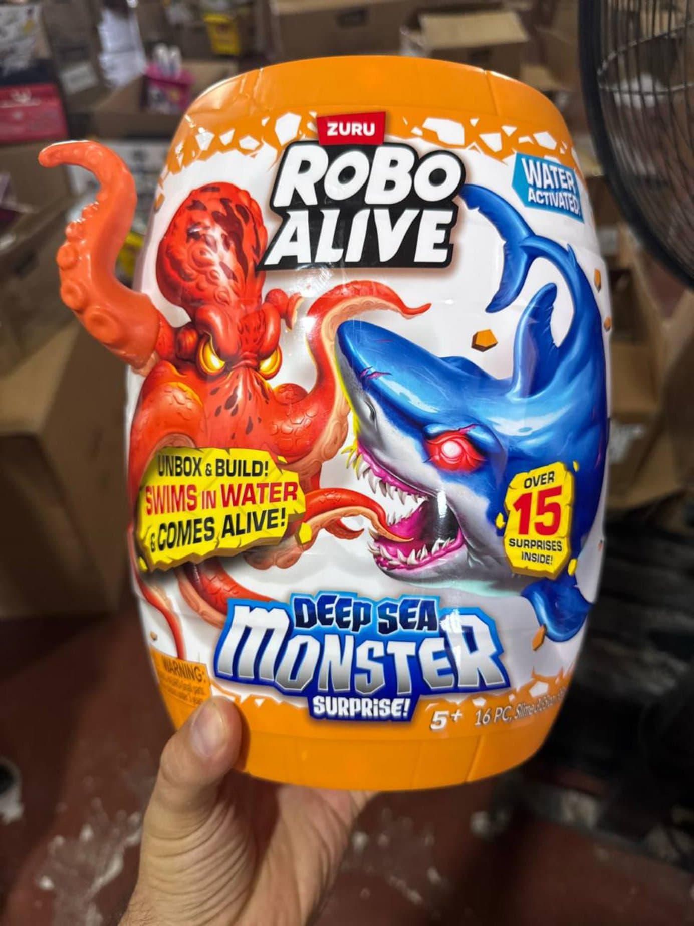 Робот акула Robo Alive, интерактивная игрушка для ванной, с LED подсветкой и осьминогом, для детей от 3 лет