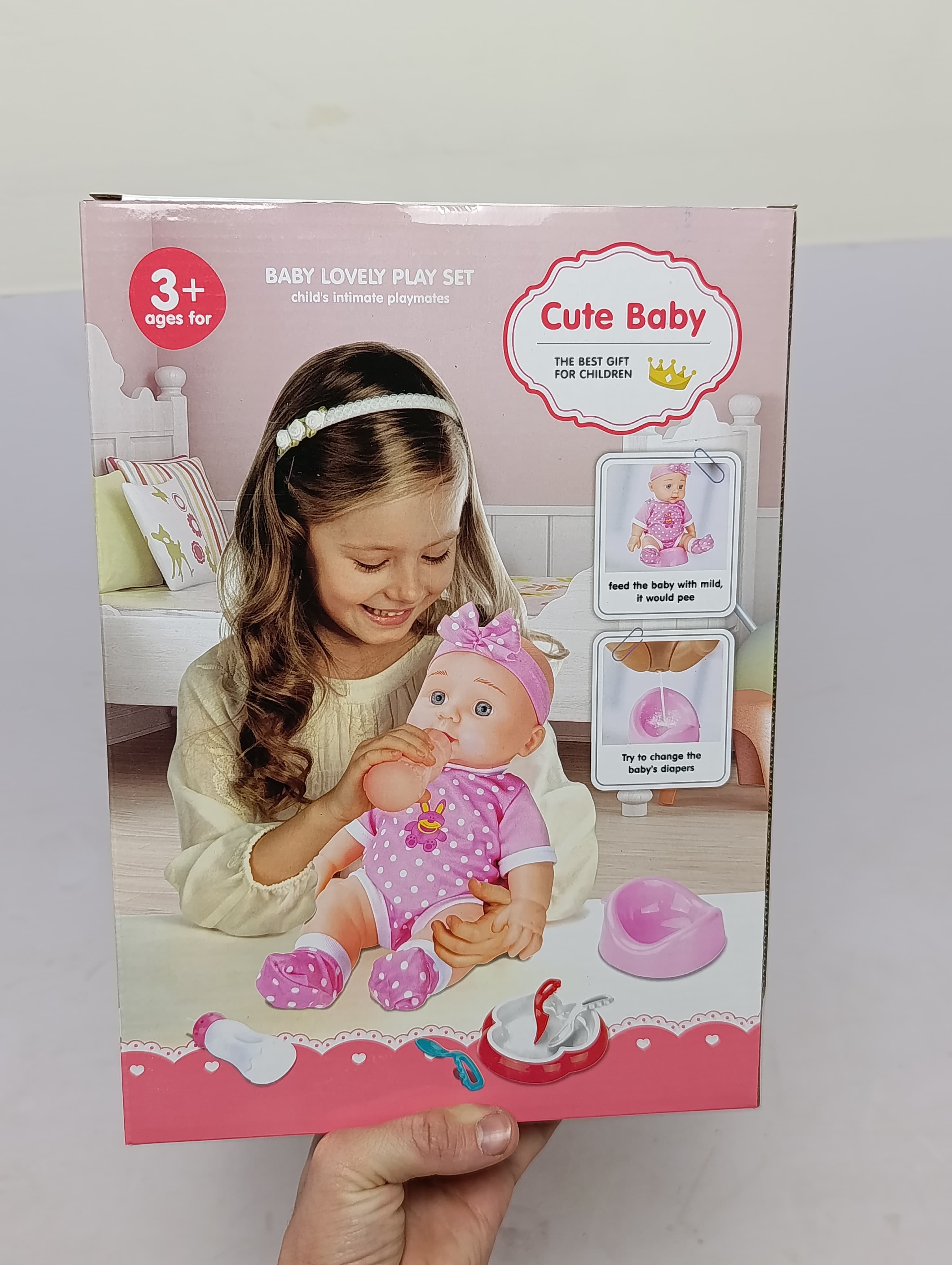 Интерактивная кукла пупс Cute Baby пьет и ходит на горшок, с аксессуарами — фото 3
