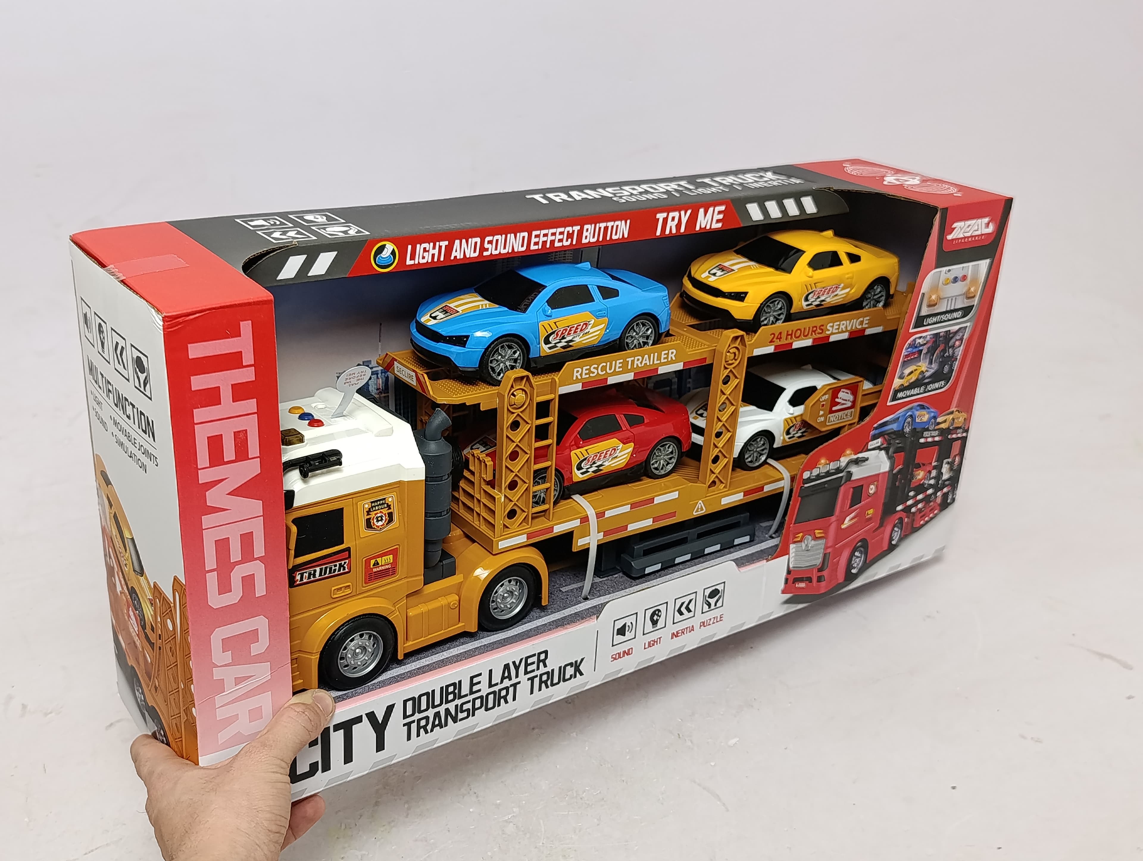Игрушечный авто трейлер для детей, ударопрочный пластик