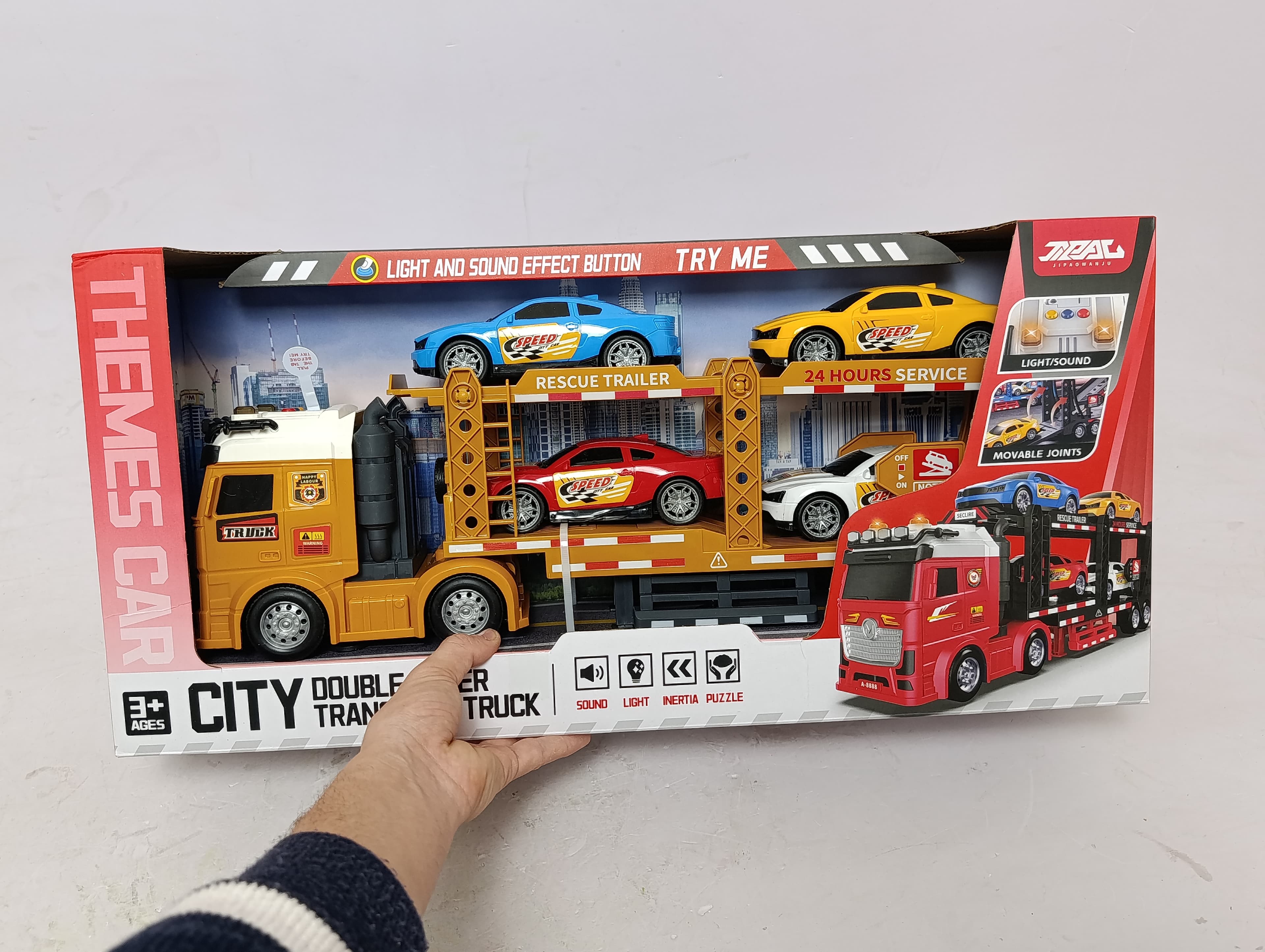 Игрушечный авто трейлер для детей, ударопрочный пластик — фото 2