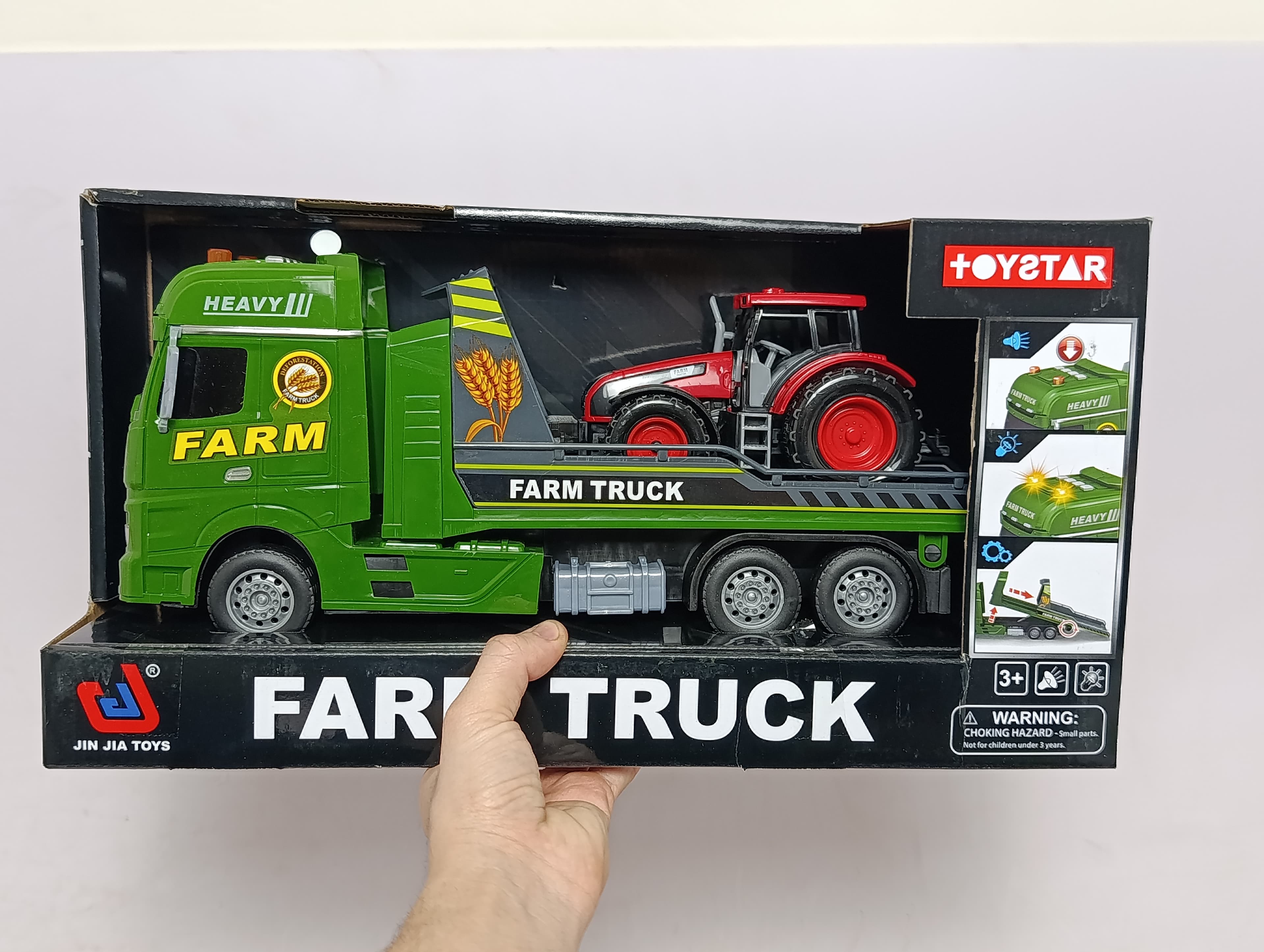 Машина эвакуатор с трактором Farm Truck, инерционный игровой набор со светом и звуком — фото 2