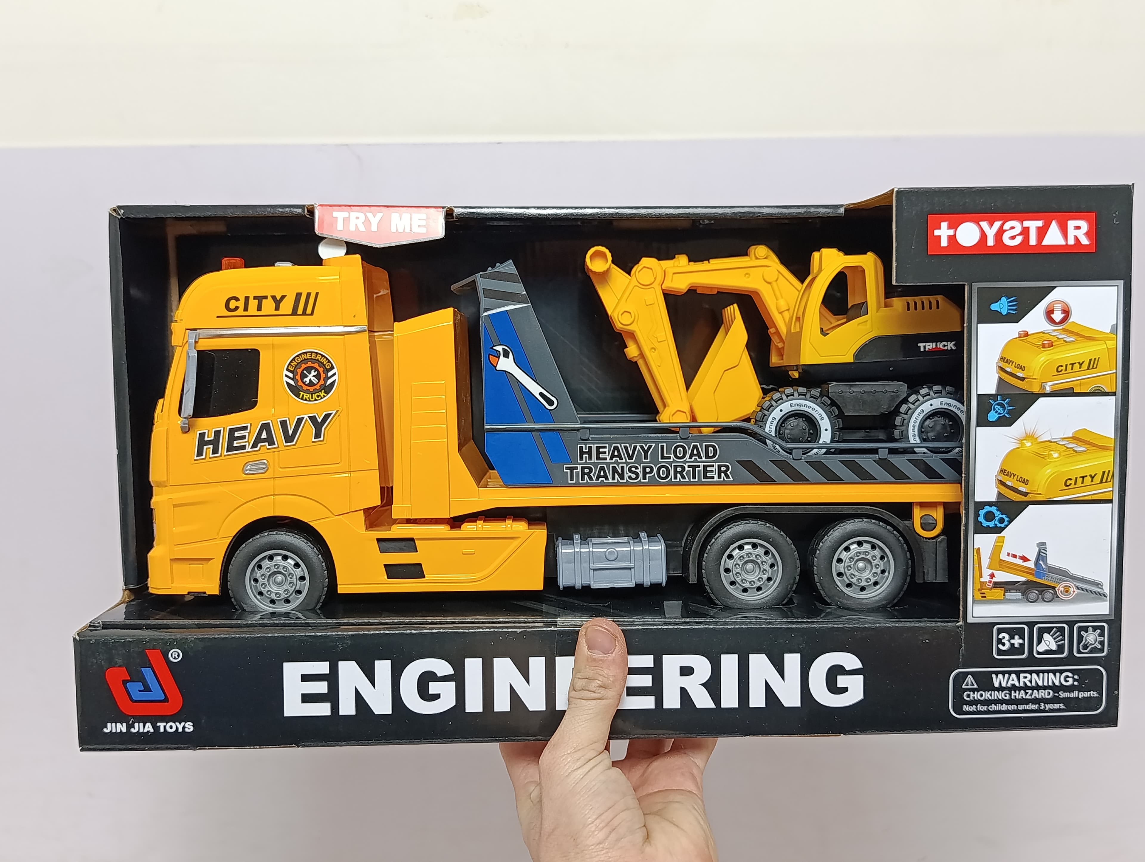 Эвакуатор с погрузчиком экскаватором TOYSTAR, свет и звук, игровой набор спецтехники — фото 2