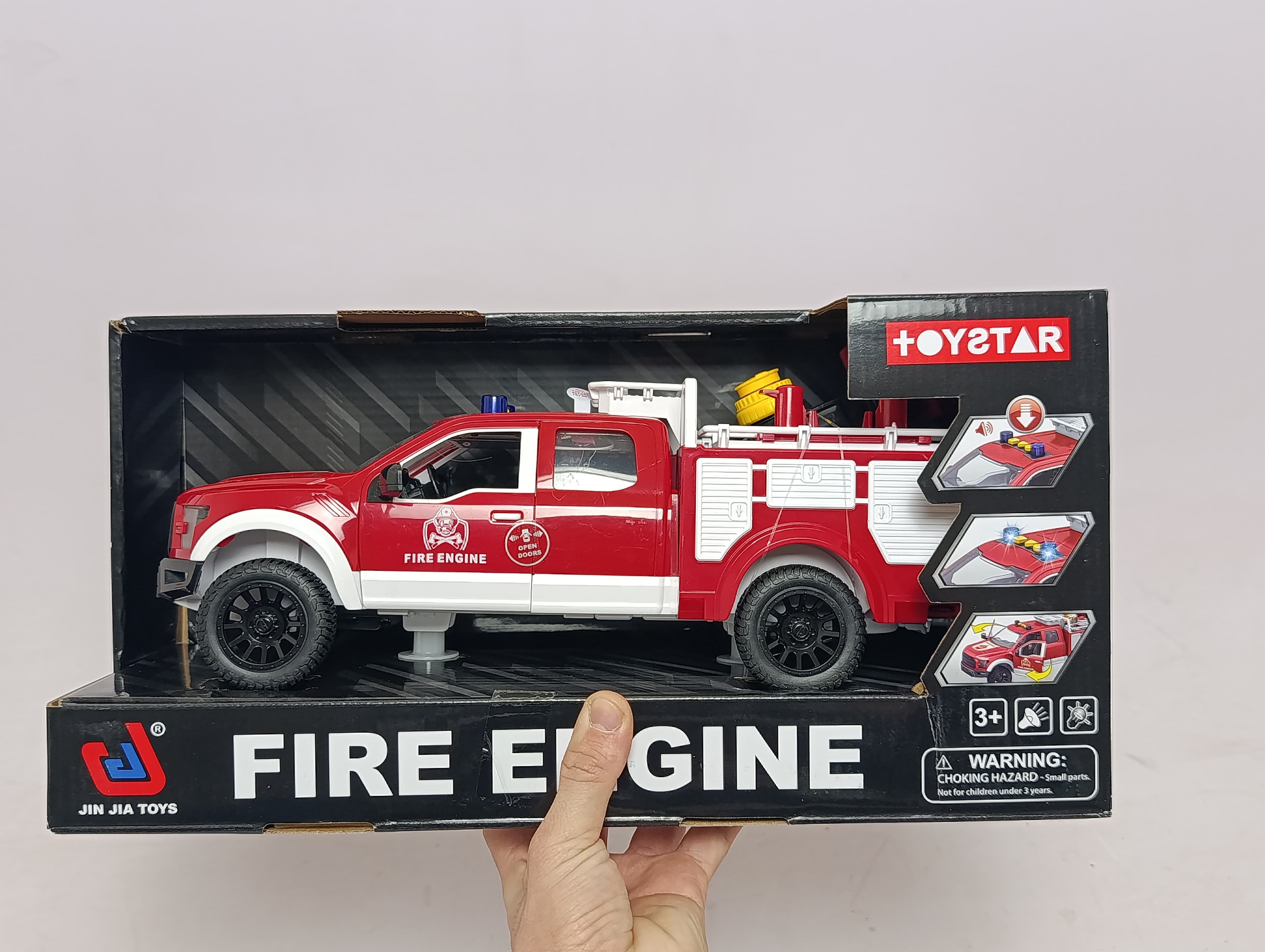 Пожарная машина пикап Jin Jia Toys со световыми и звуковыми эффектами для детей — фото 2