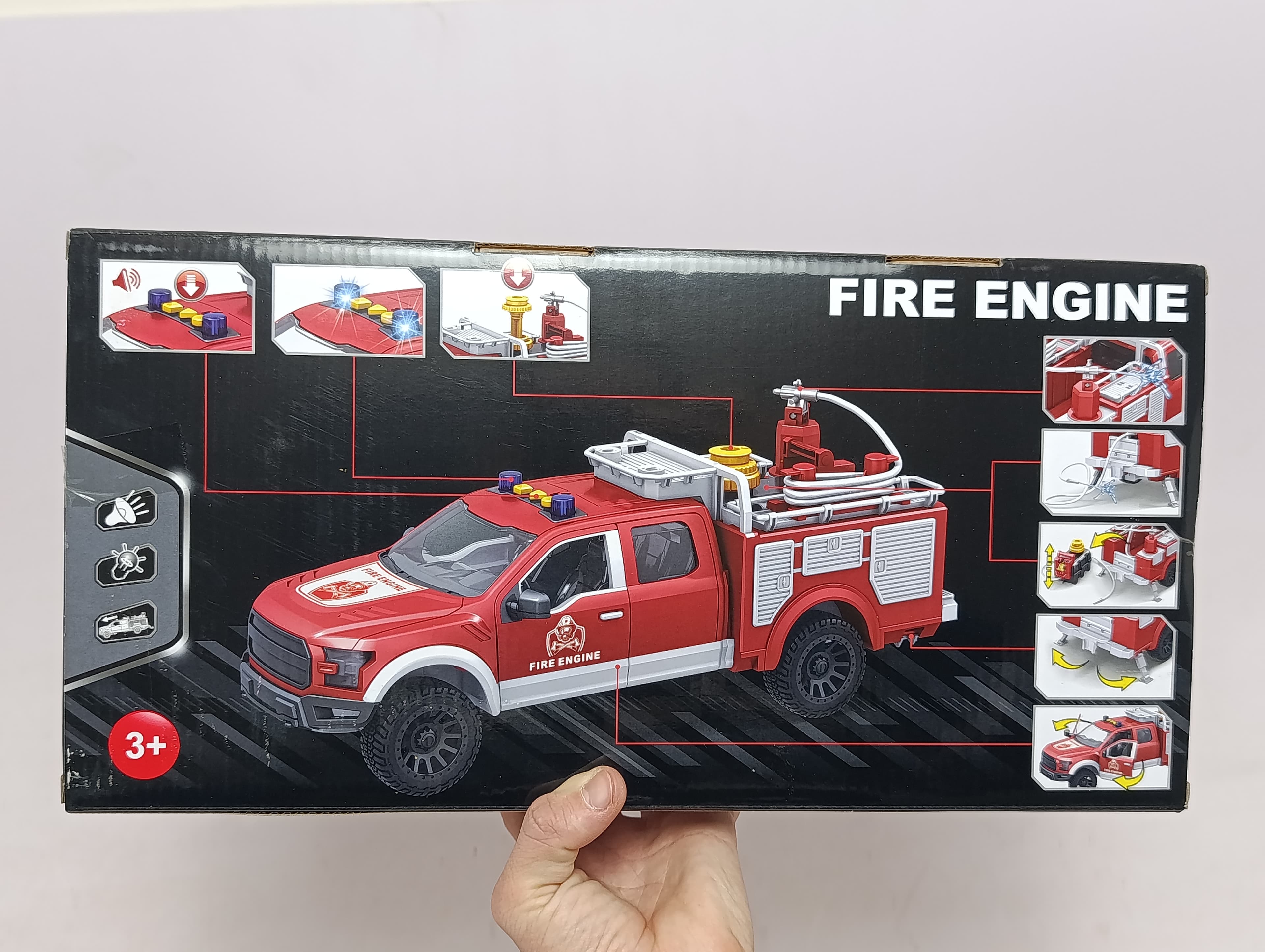 Пожарная машина пикап Jin Jia Toys со световыми и звуковыми эффектами для детей — фото 3
