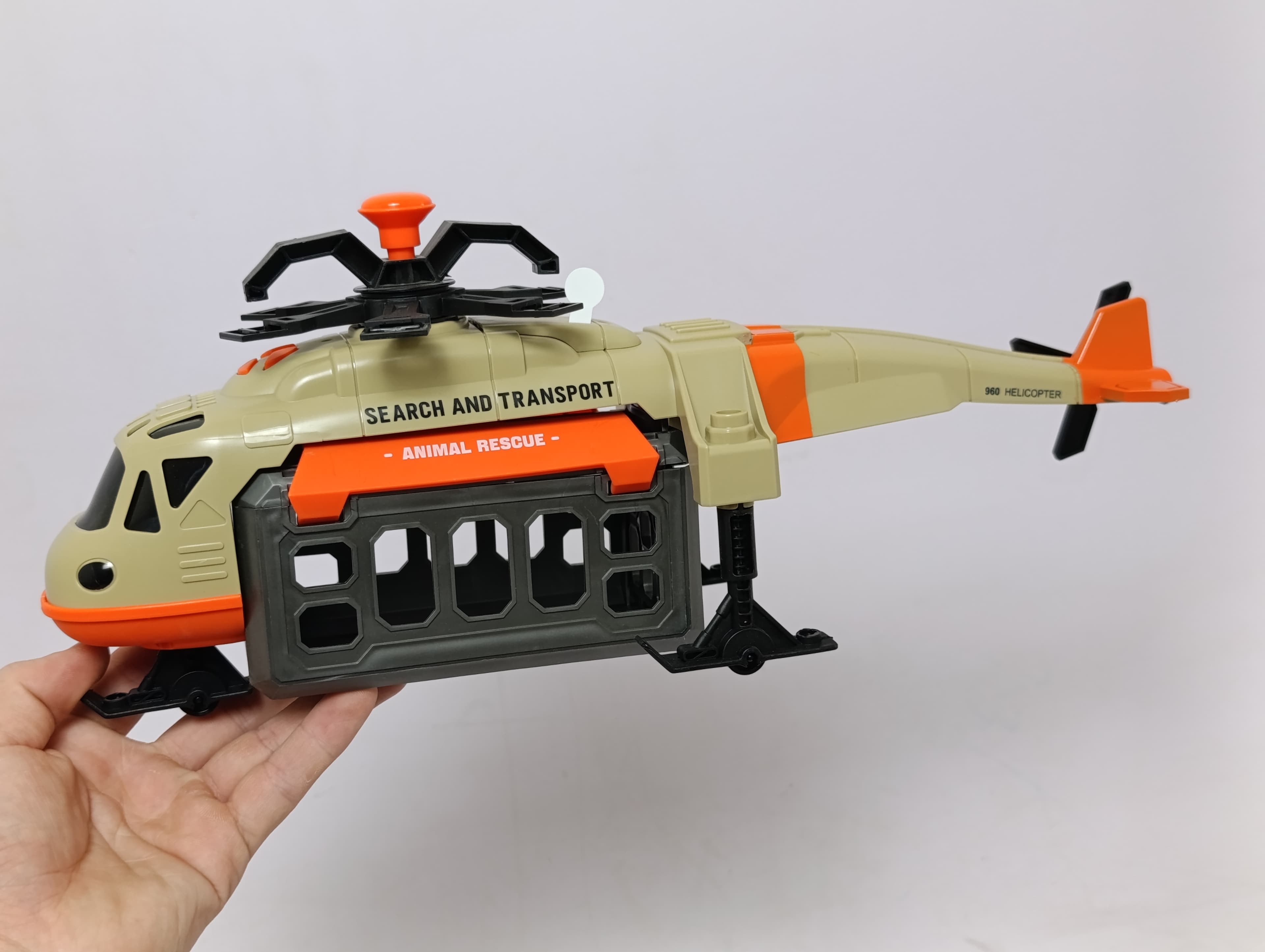 Вертолёт для спасения динозавра Wenyi Dino Rescue 1:16 со светом, звуком и фигуркой — фото 5