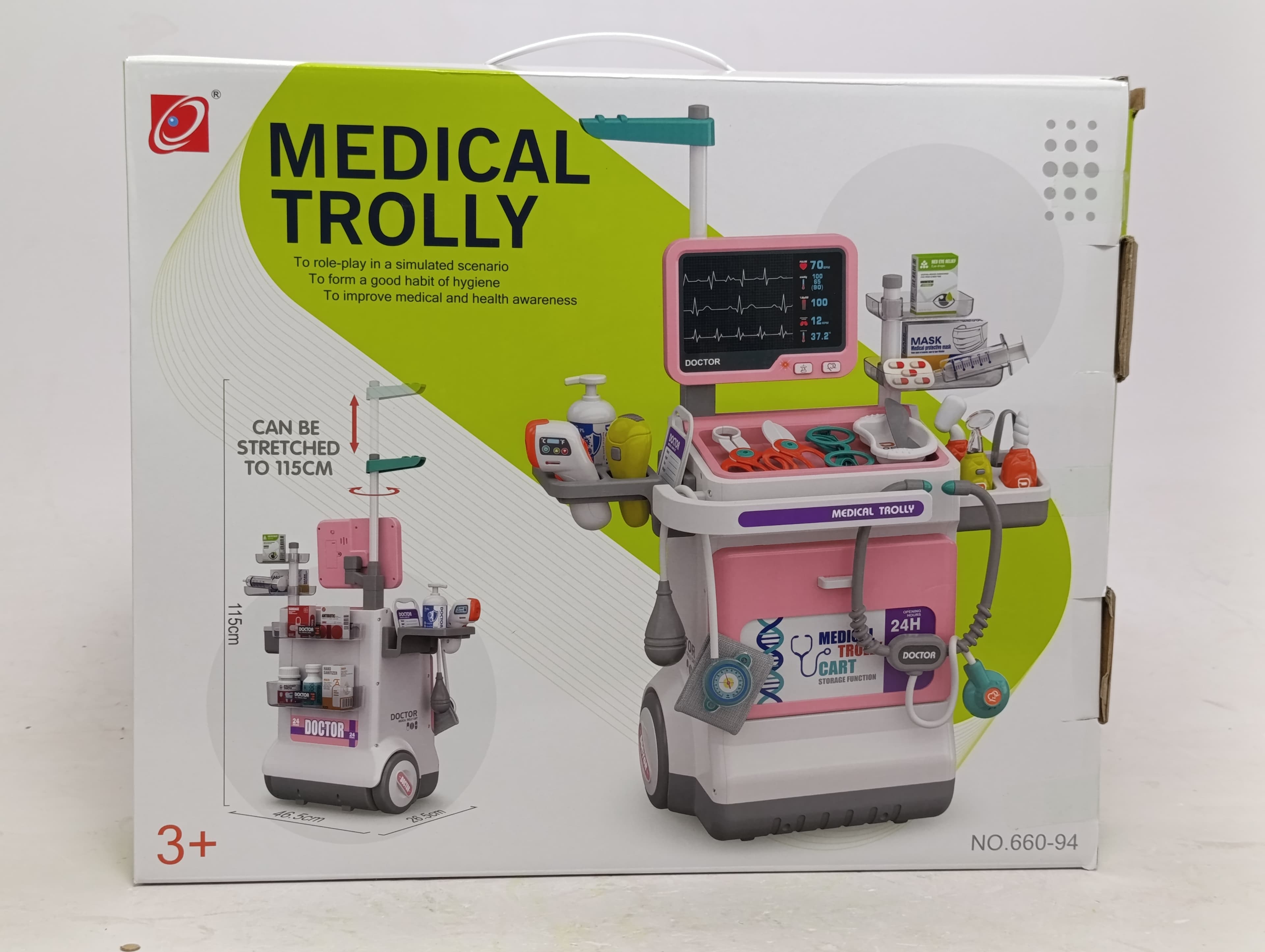 Электронная тележка для доктора Medical Trolley с интерактивной панелью и инструментами — фото 4