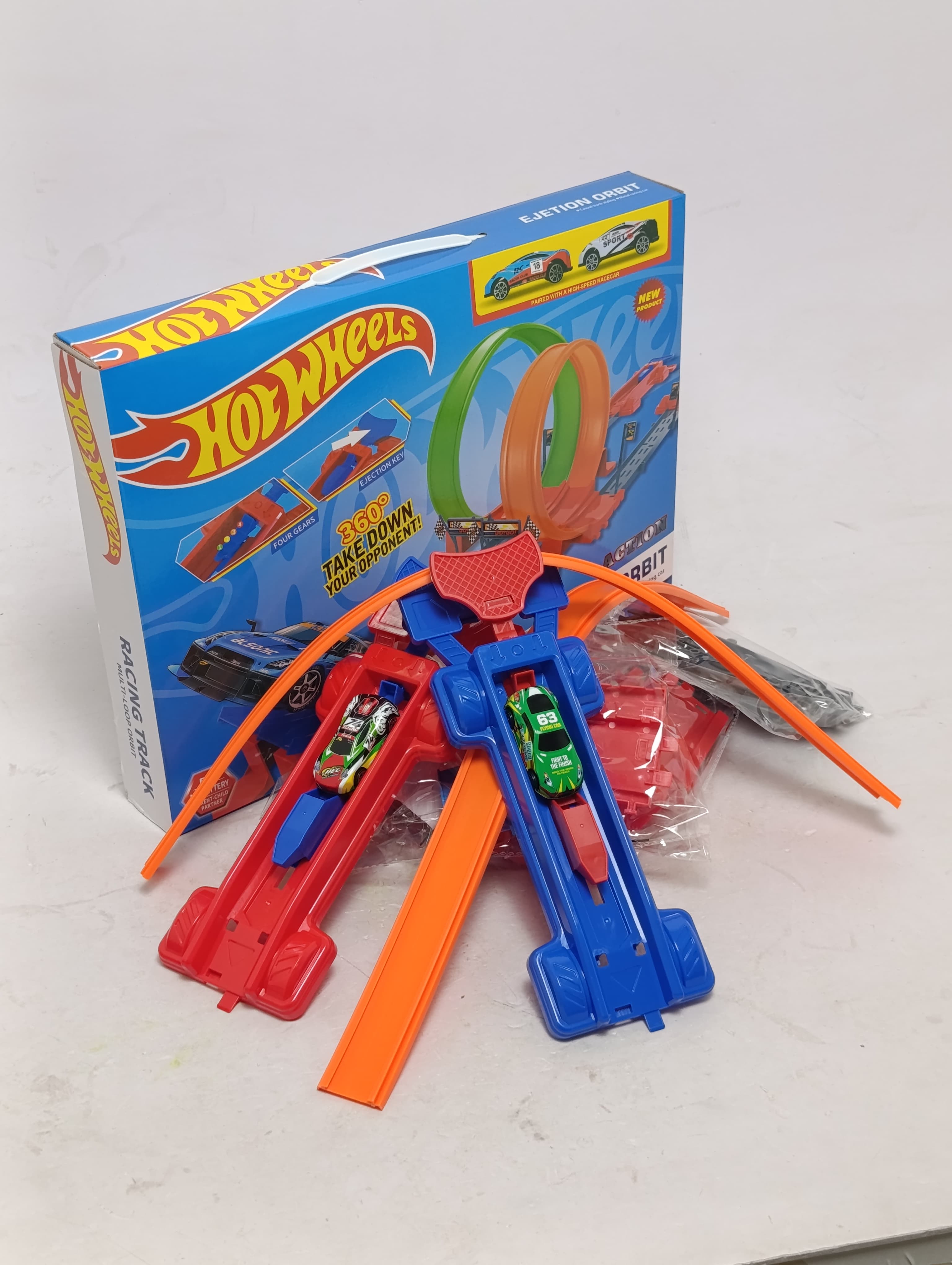 Игровой трек Hotwheels с машинкой, гоночная трасса для мальчиков — фото 3