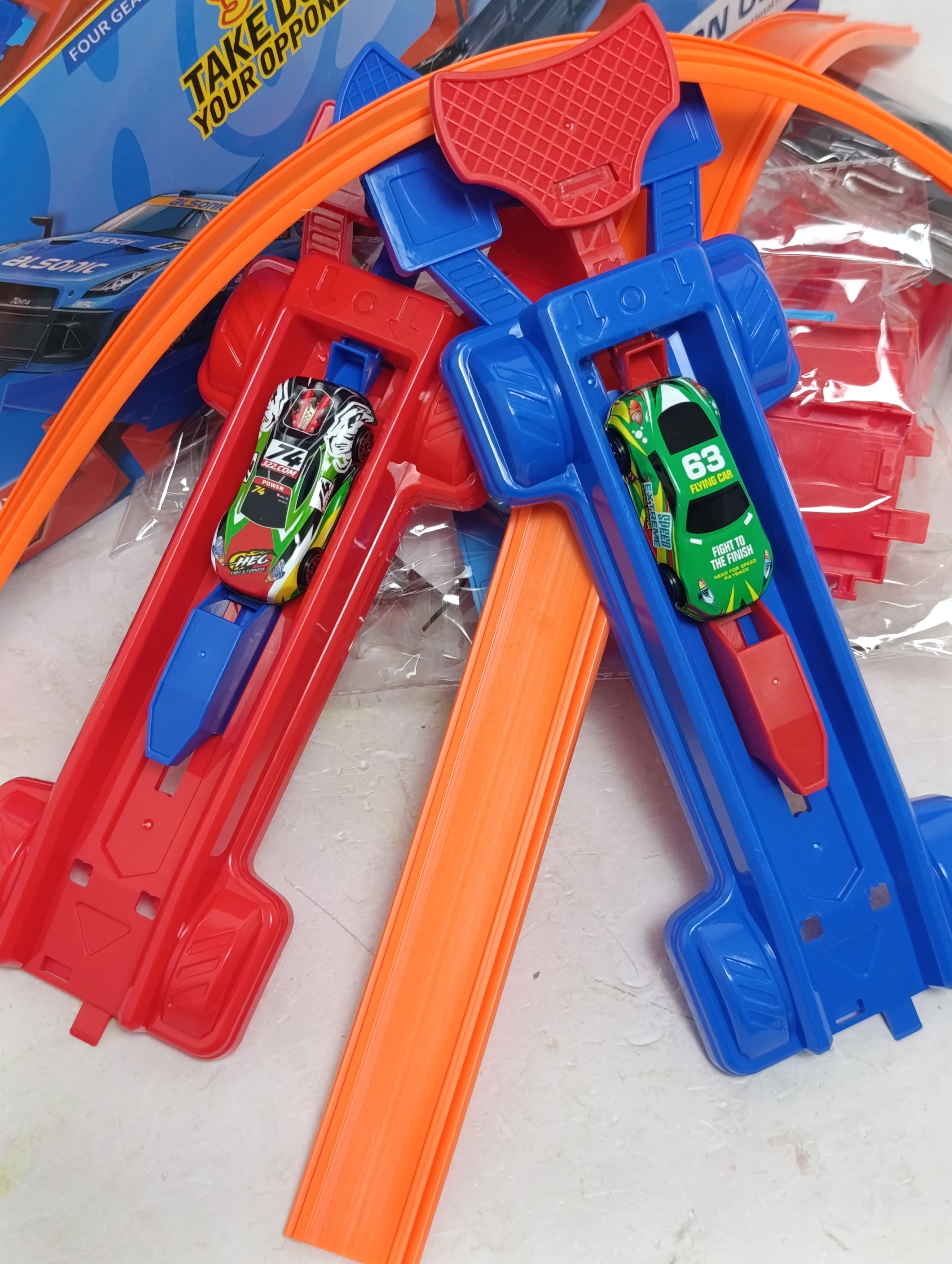 Игровой трек Hotwheels с машинкой, гоночная трасса для мальчиков — фото 4