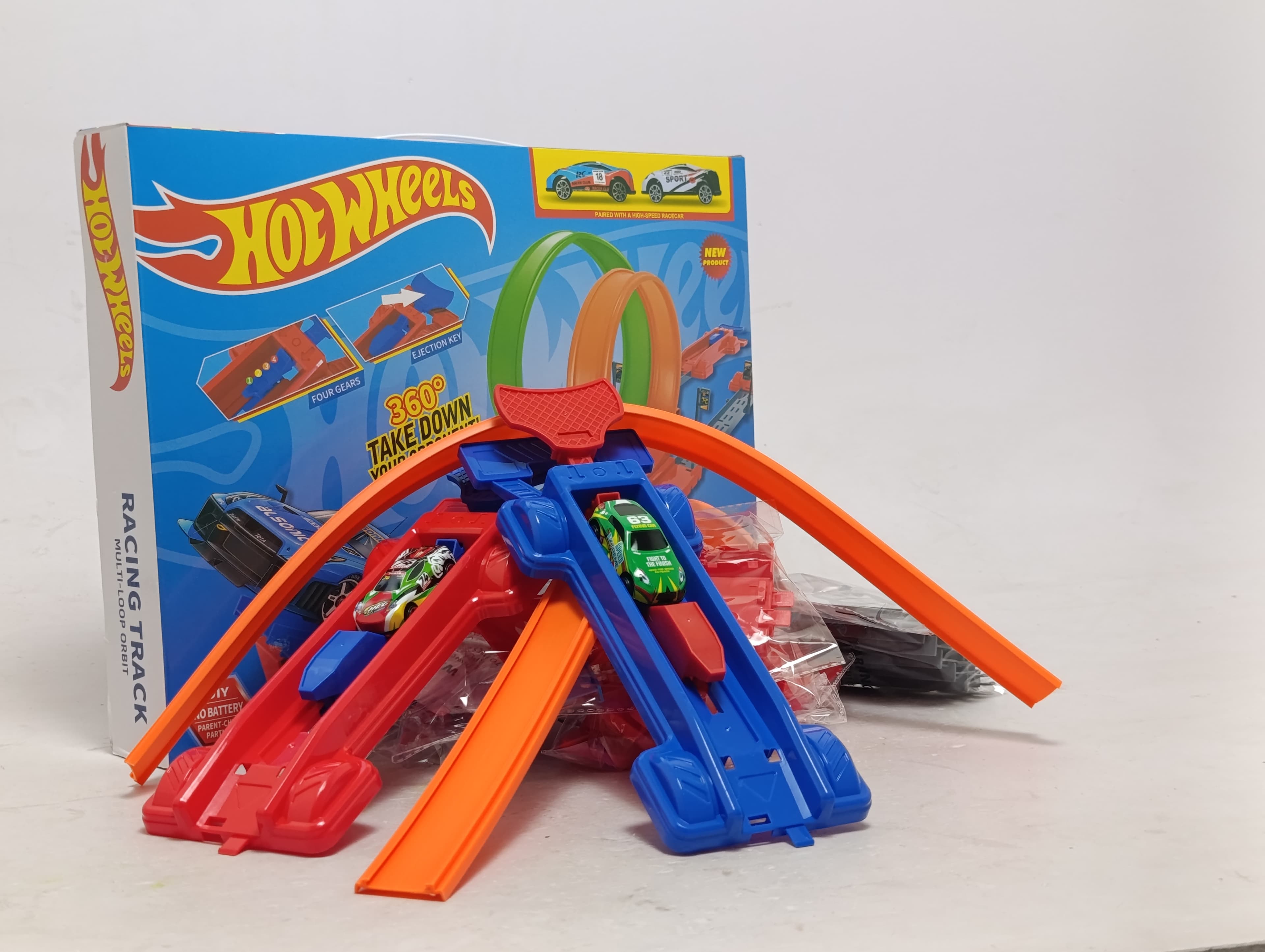 Игровой трек Hotwheels с машинкой, гоночная трасса для мальчиков — фото 5