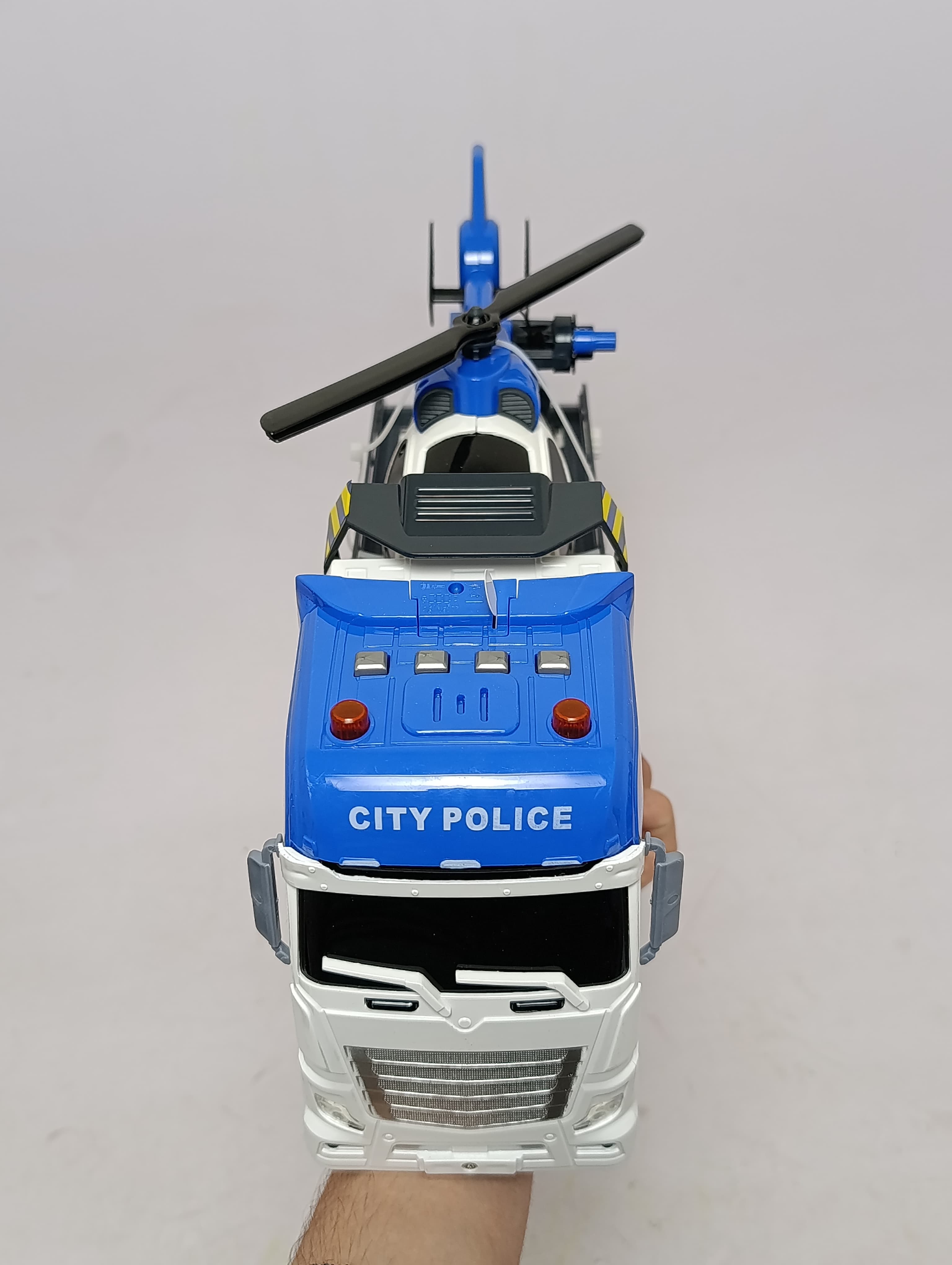 Машина полицейский эвакуатор и вертолет City Police, инерционный набор со светом и звуком — фото 8