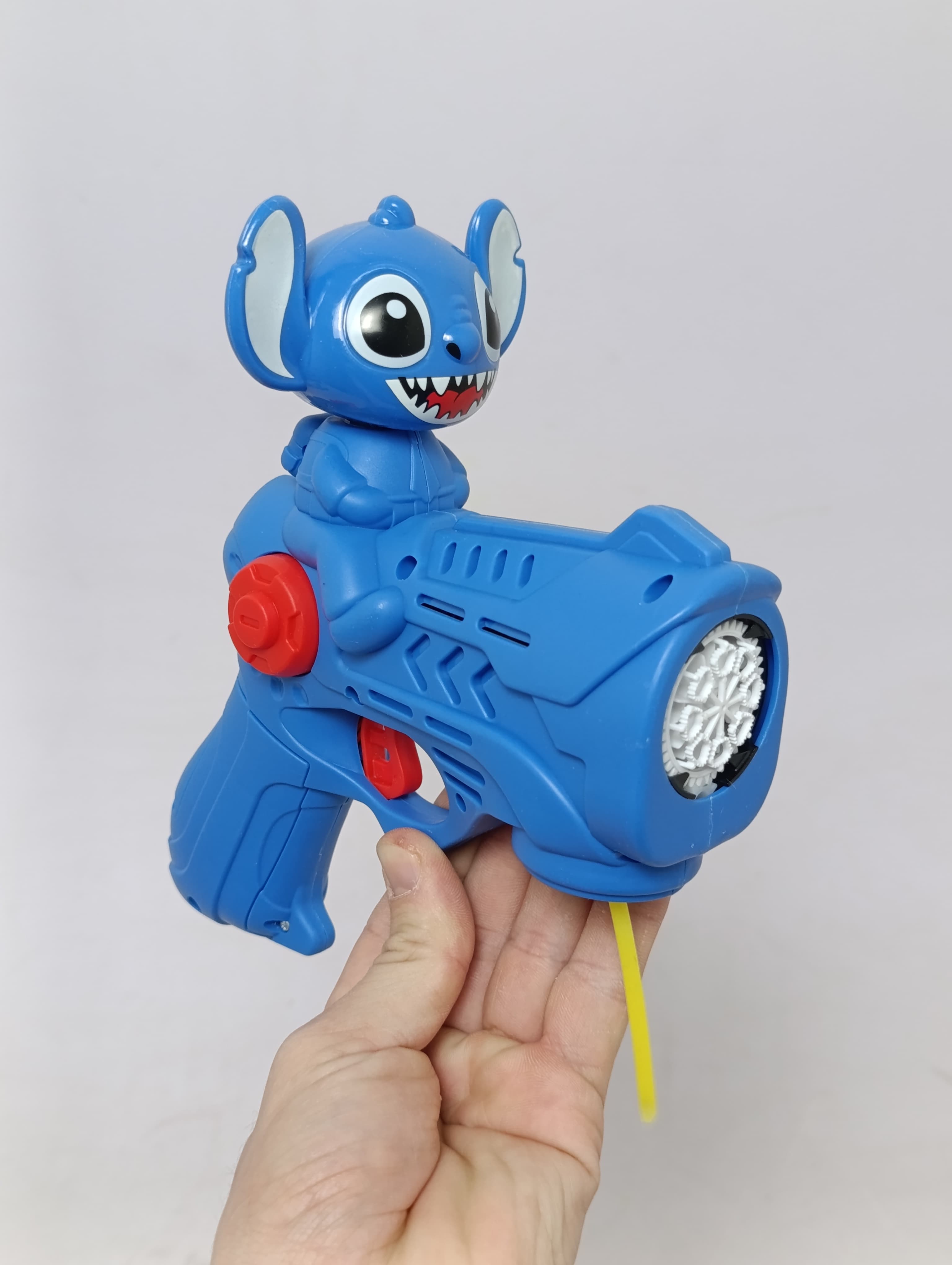 Электрический пистолет для мыльных пузырей Bubble Gun автоматический Стич и Шин-тян — фото 6