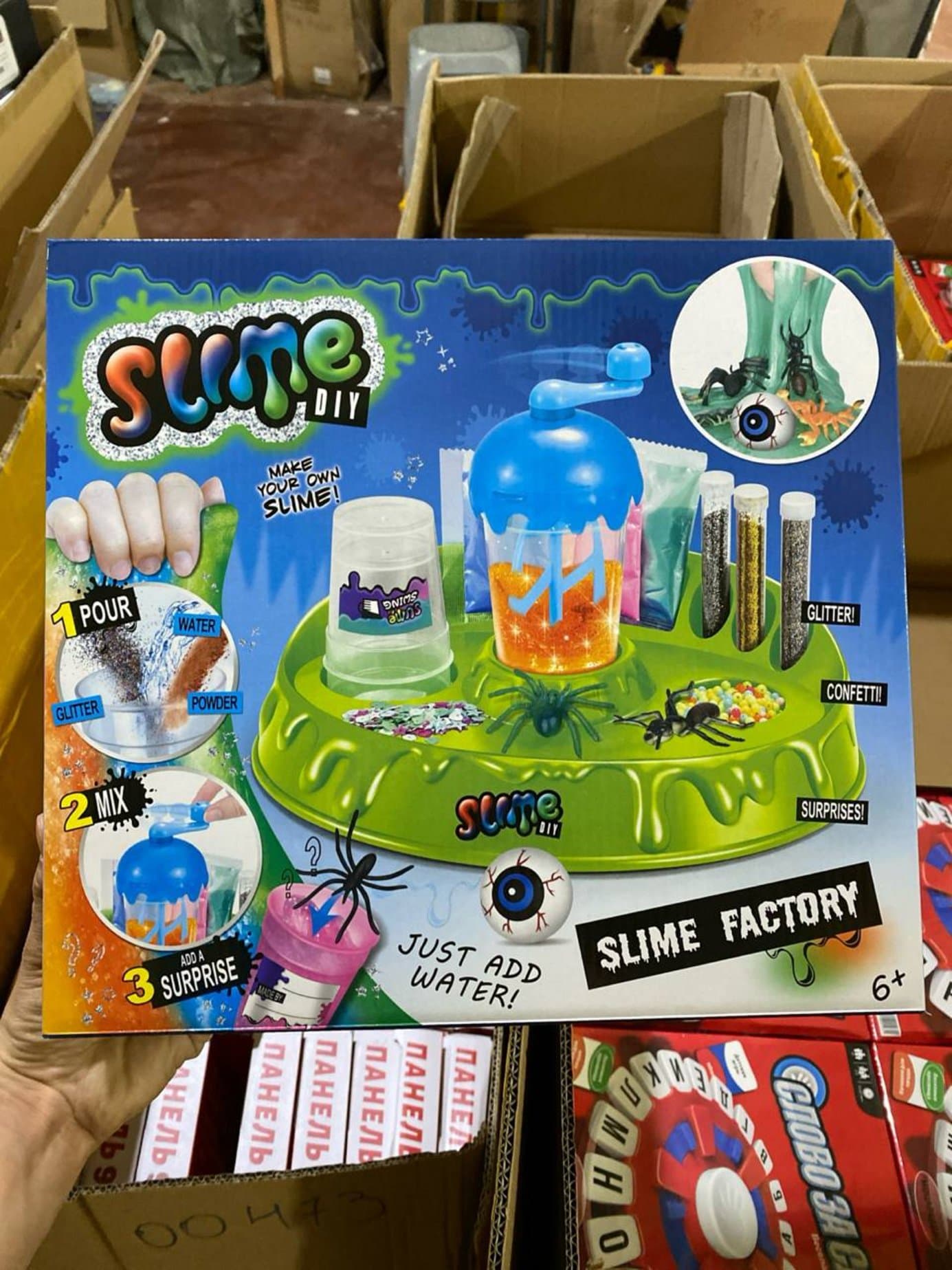 Детский игровой набор Slime Factory, Фабрика слаймов с миксером, Для творчества детей от 6 лет, Набор сделай сам