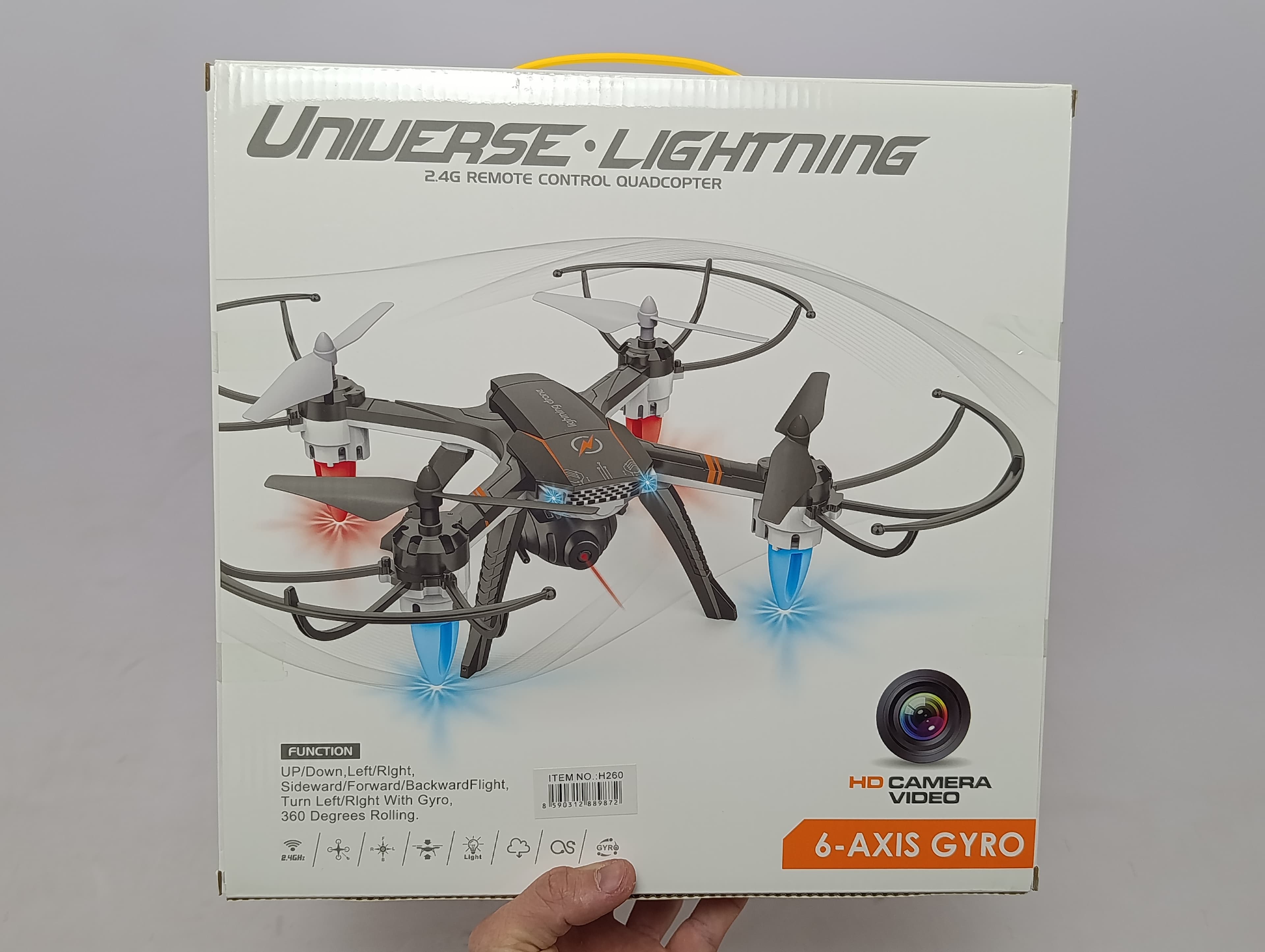Квадрокоптер с удержанием высоты Universe Lightning и пультом-рукояткой для детей — фото 2