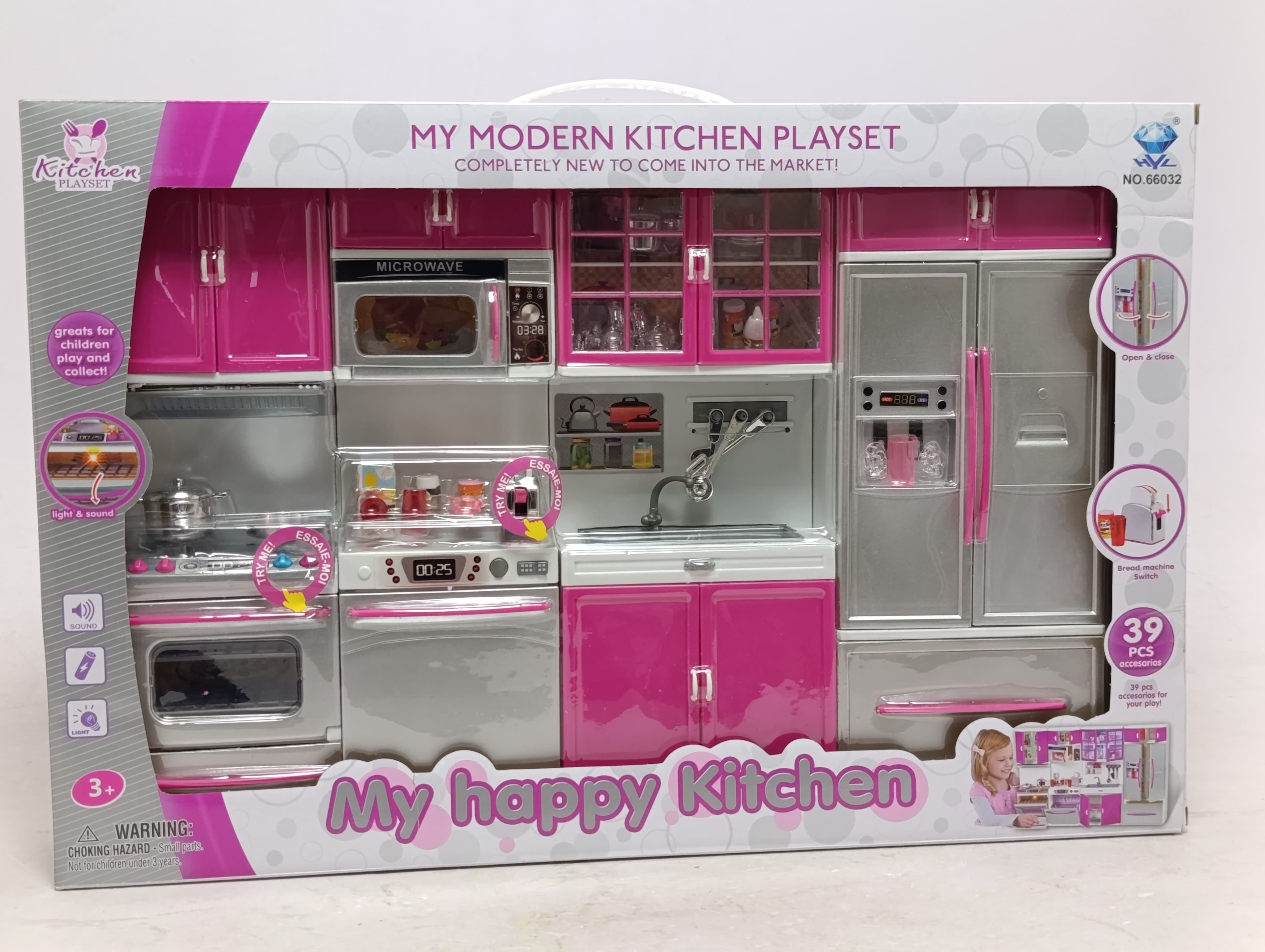 Детская игровая кухня My Happy Kitchen, со светом и звуком, 39 предметов — фото 2