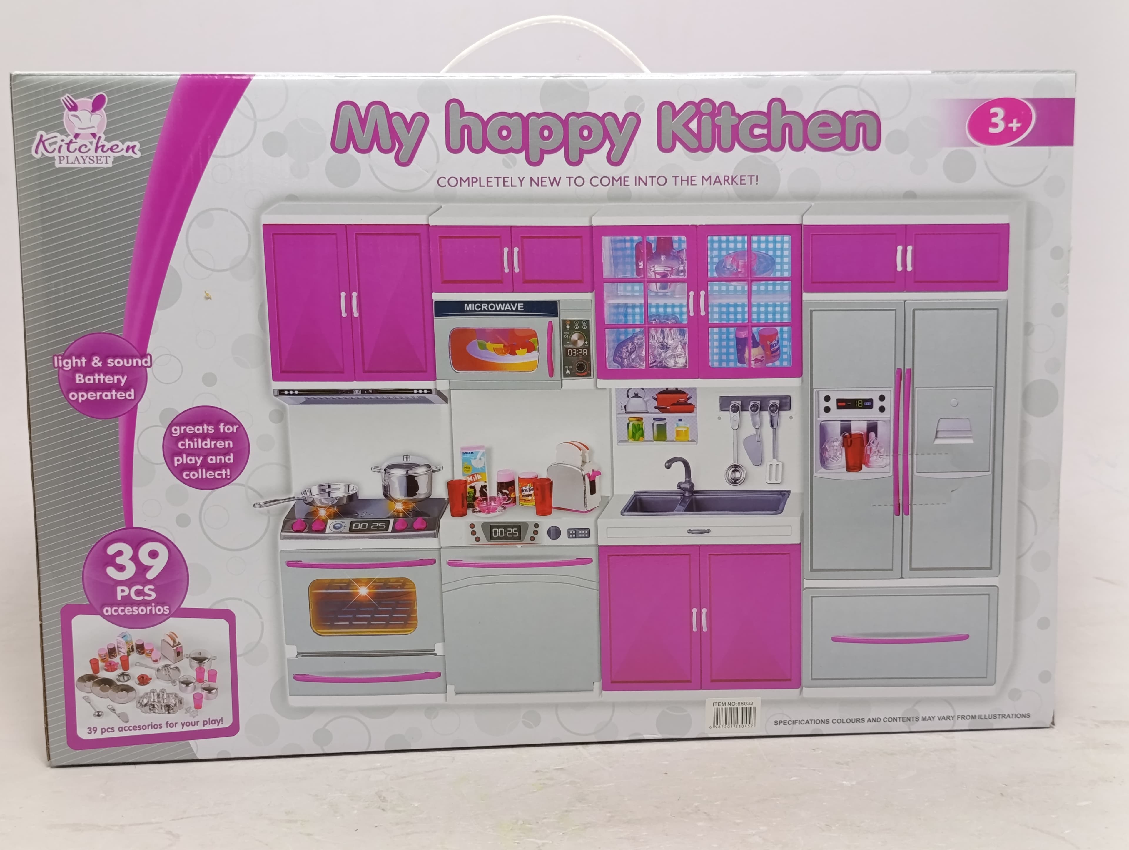 Детская игровая кухня My Happy Kitchen, со светом и звуком, 39 предметов — фото 3