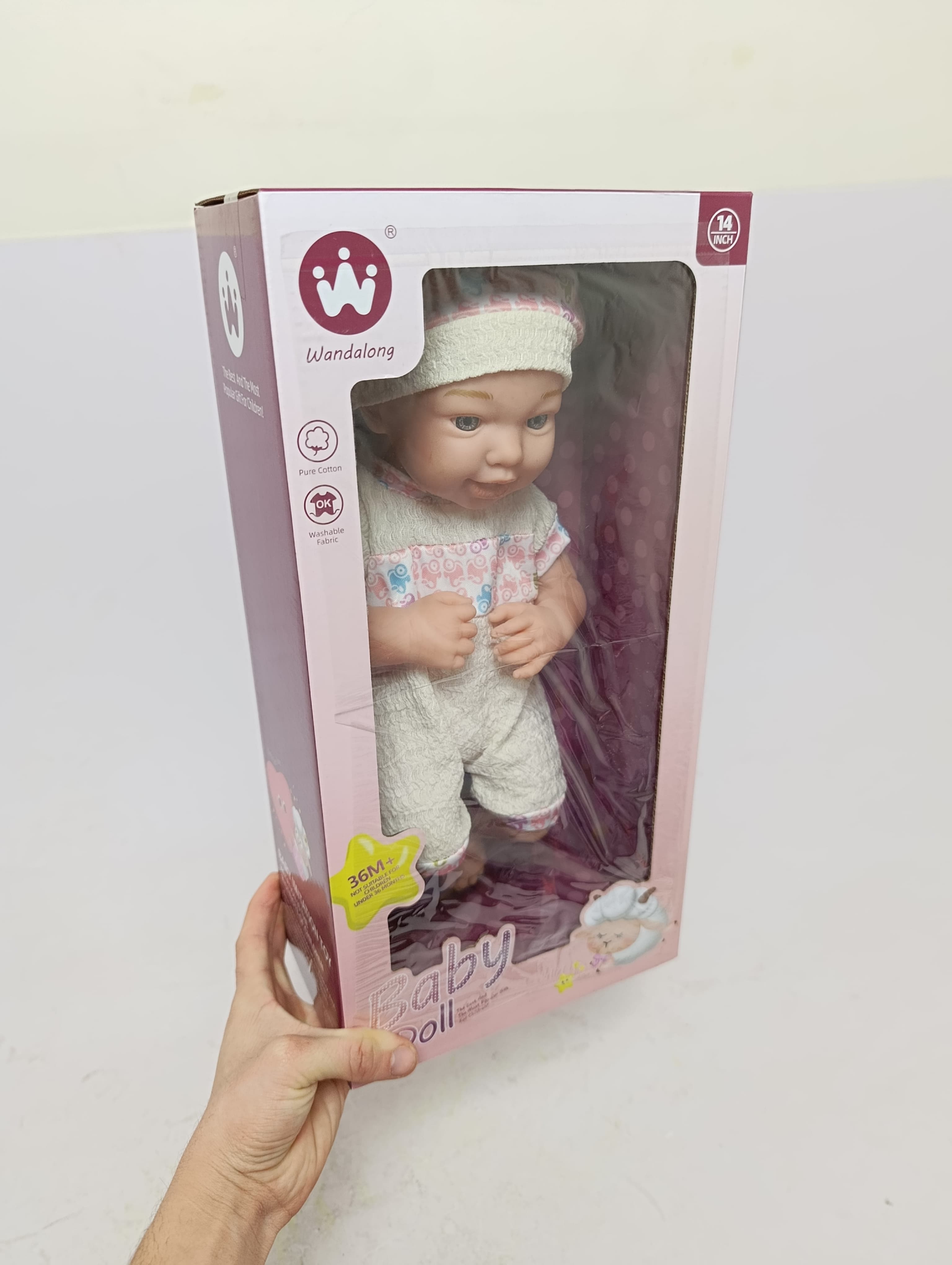 Кукла Пупс Wandalong 35 см в одежде из хлопка, реалистичная игрушка для детей