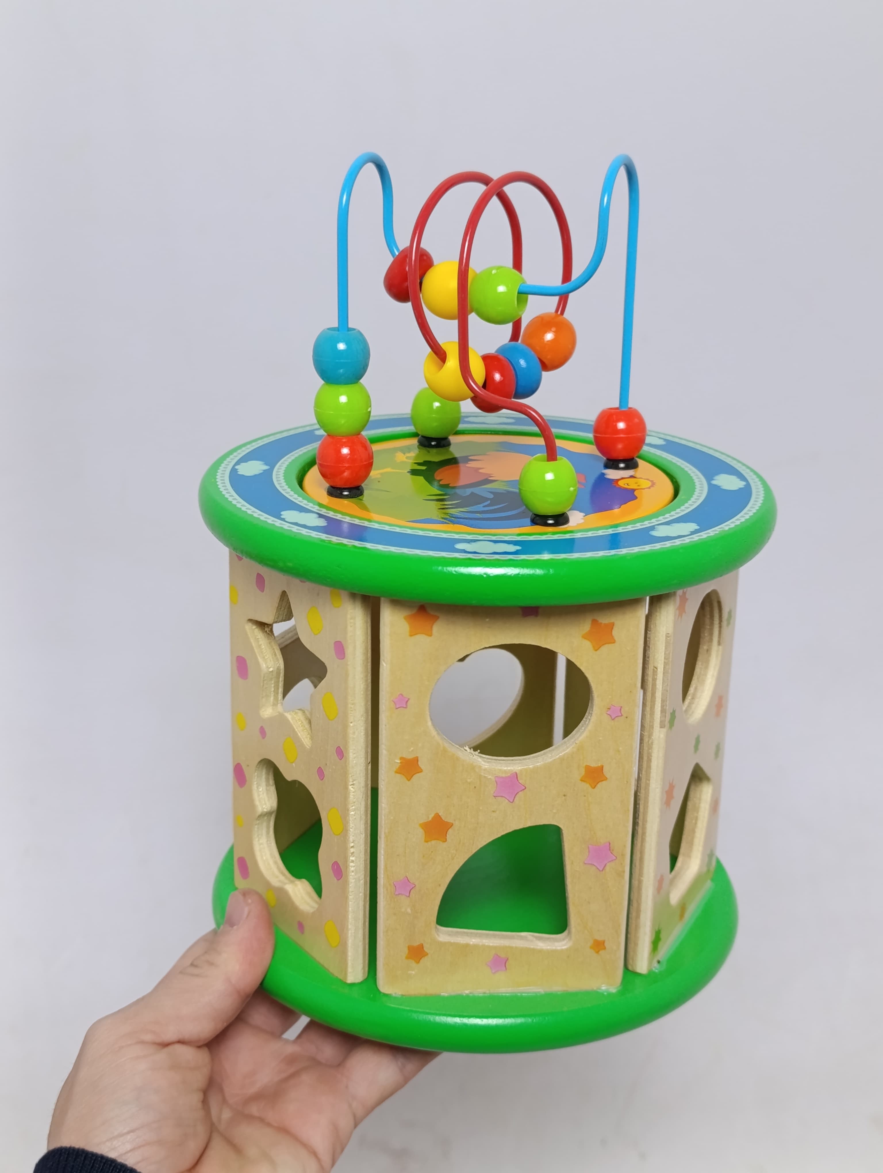 Развивающий лабиринт с геометрическими формами Wood Toys 5 в 1 деревянный — фото 3