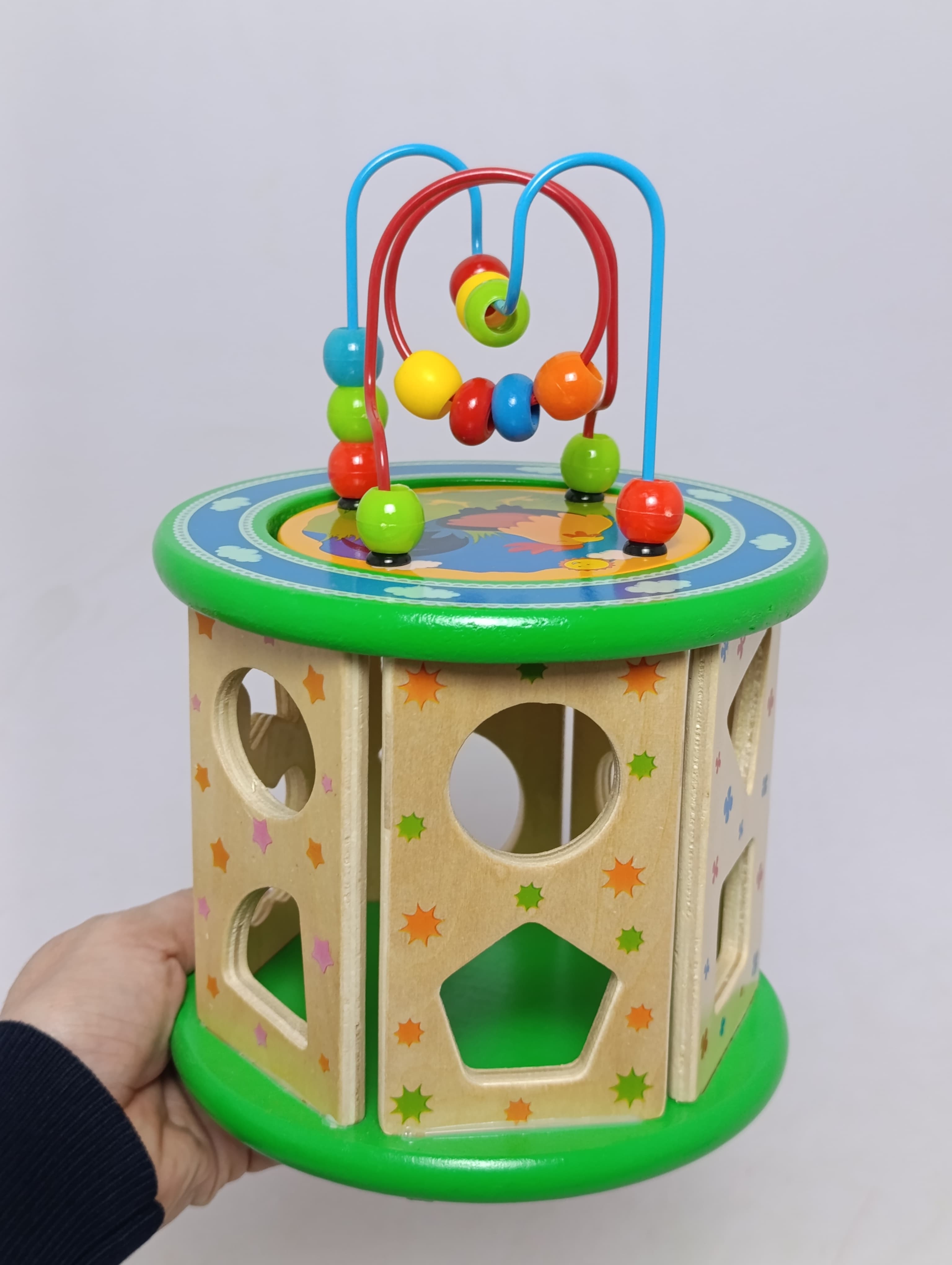 Развивающий лабиринт с геометрическими формами Wood Toys 5 в 1 деревянный — фото 4