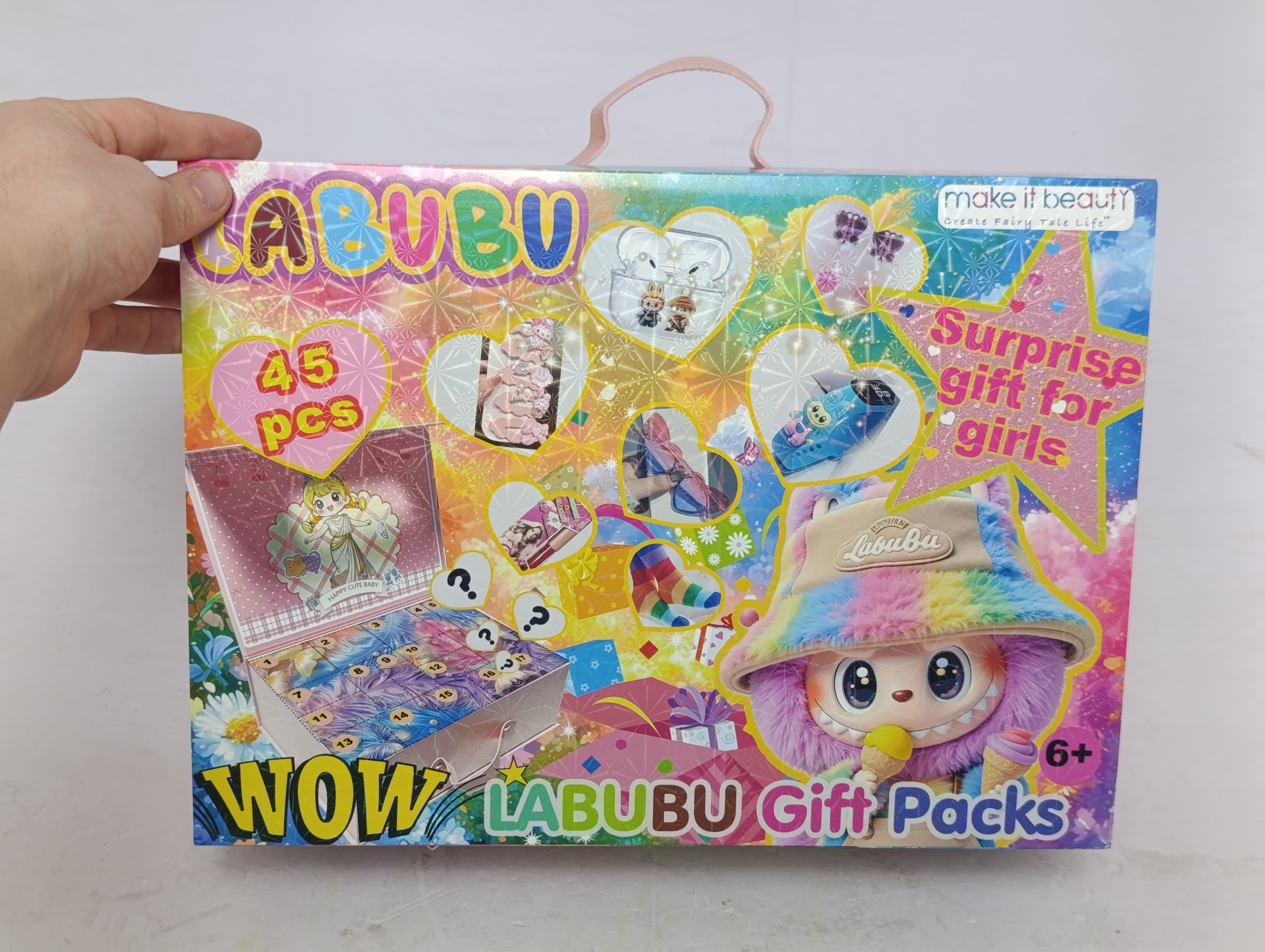 Блайнд-бокс Labubu Сюрприз, большой подарочный набор для девочек с ручкой — фото 2